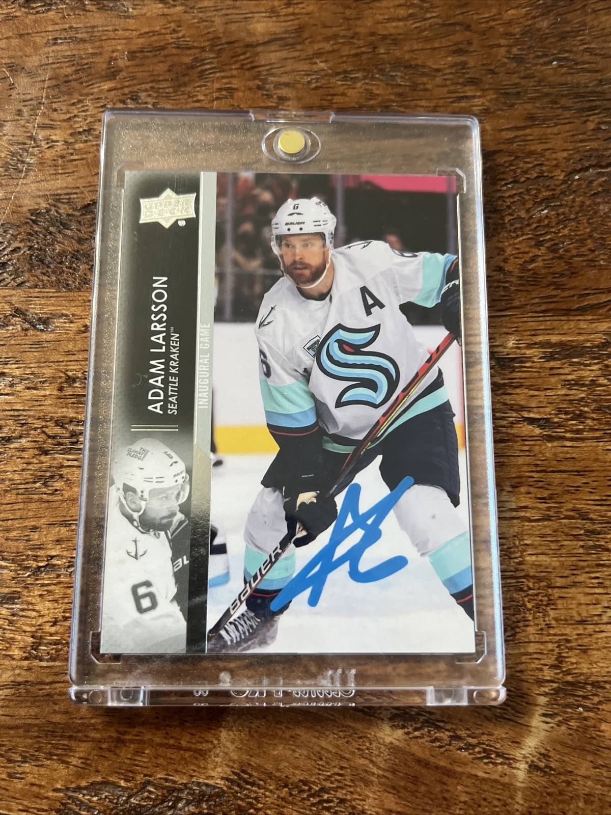 Adam Larsson IP Signed Upper Deck Card Psa Dna Coa Kraken Autographed