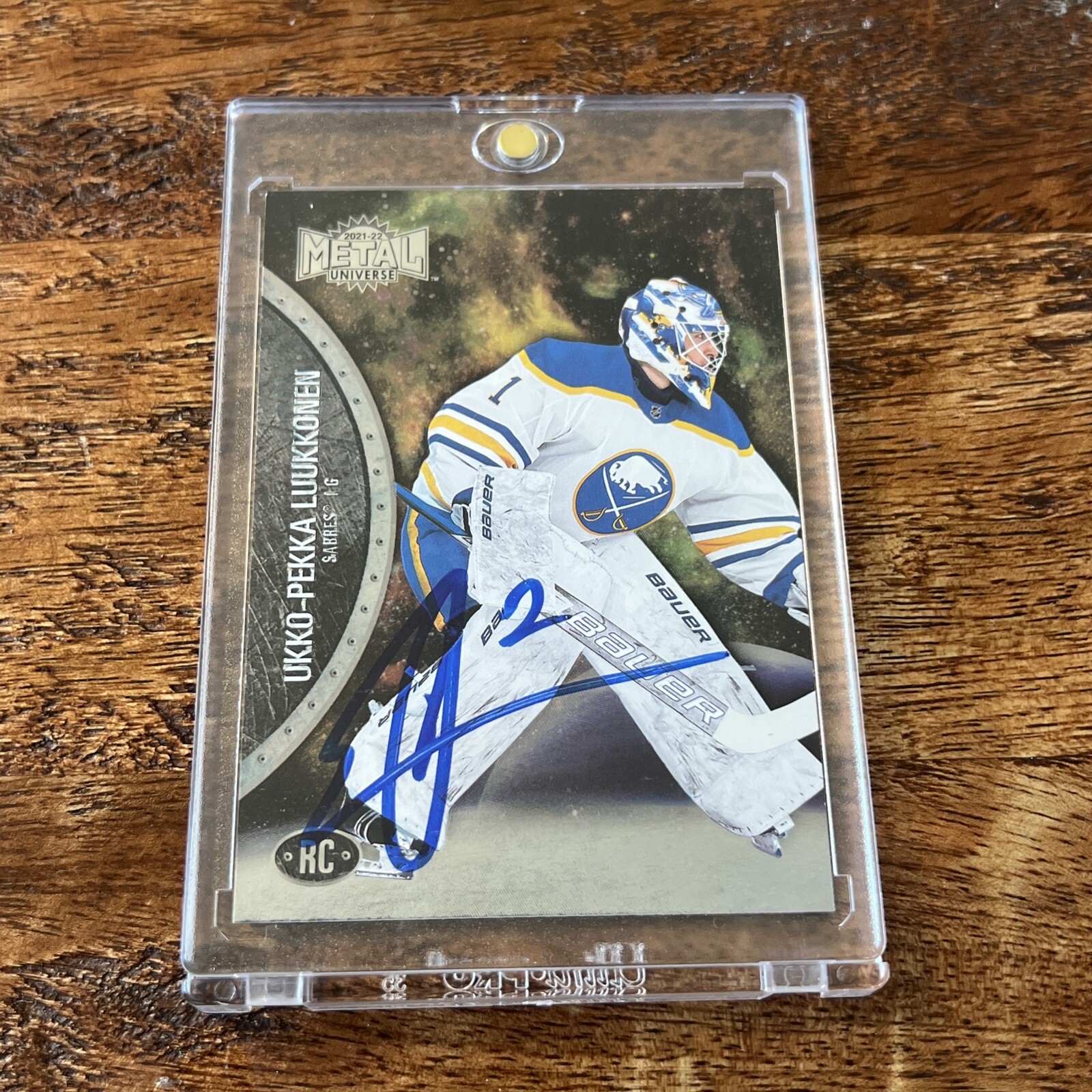 Ukko-Pekka Luukkonen IP Signed Skybox Metal RC Card Psa Dna Coa Sabres