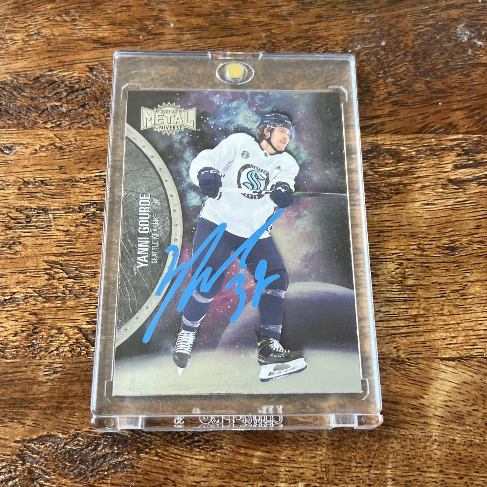 Yanni Gourde IP Signed Skybox Metal Card Psa Dna Coa Autographed Kraken