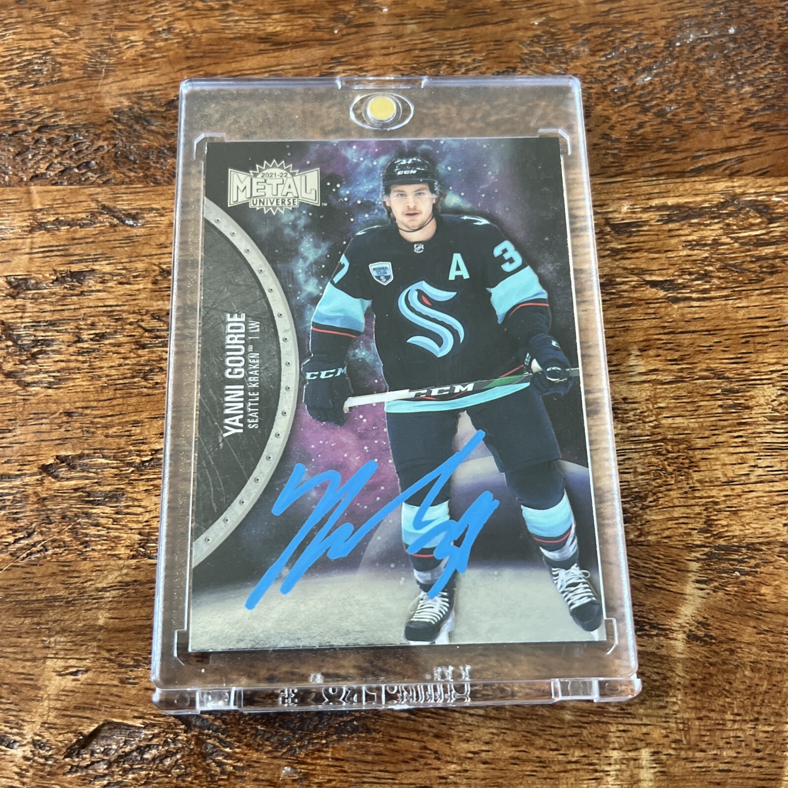 Yanni Gourde IP Signed Skybox Metal Card Psa Dna Coa Autographed Kraken