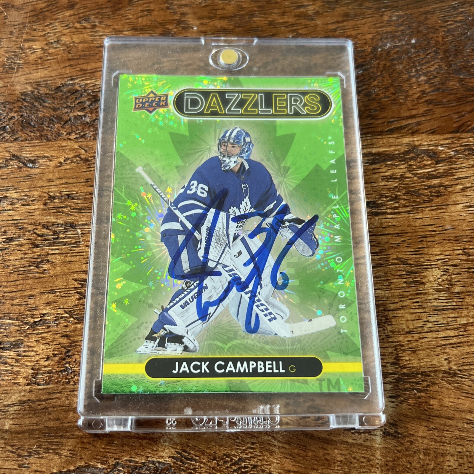 Jack Campbell IP Signed UD Dazzlers Card Psa Dna Coa Maple Leafs Autographed