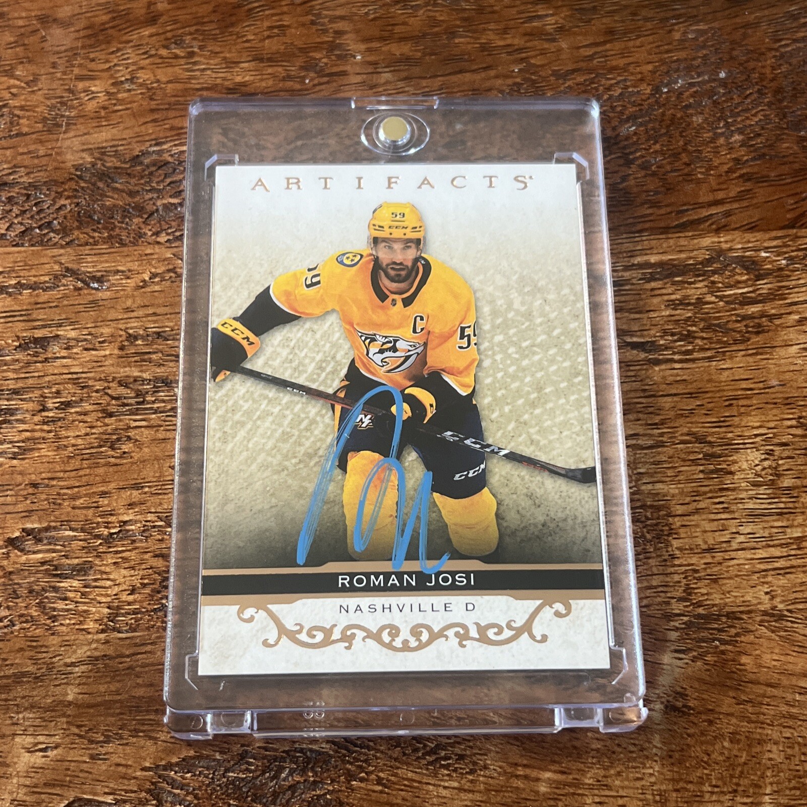 Roman Josi IP Signed UD Artifacts Card Psa Dna Coa Predators Autographed