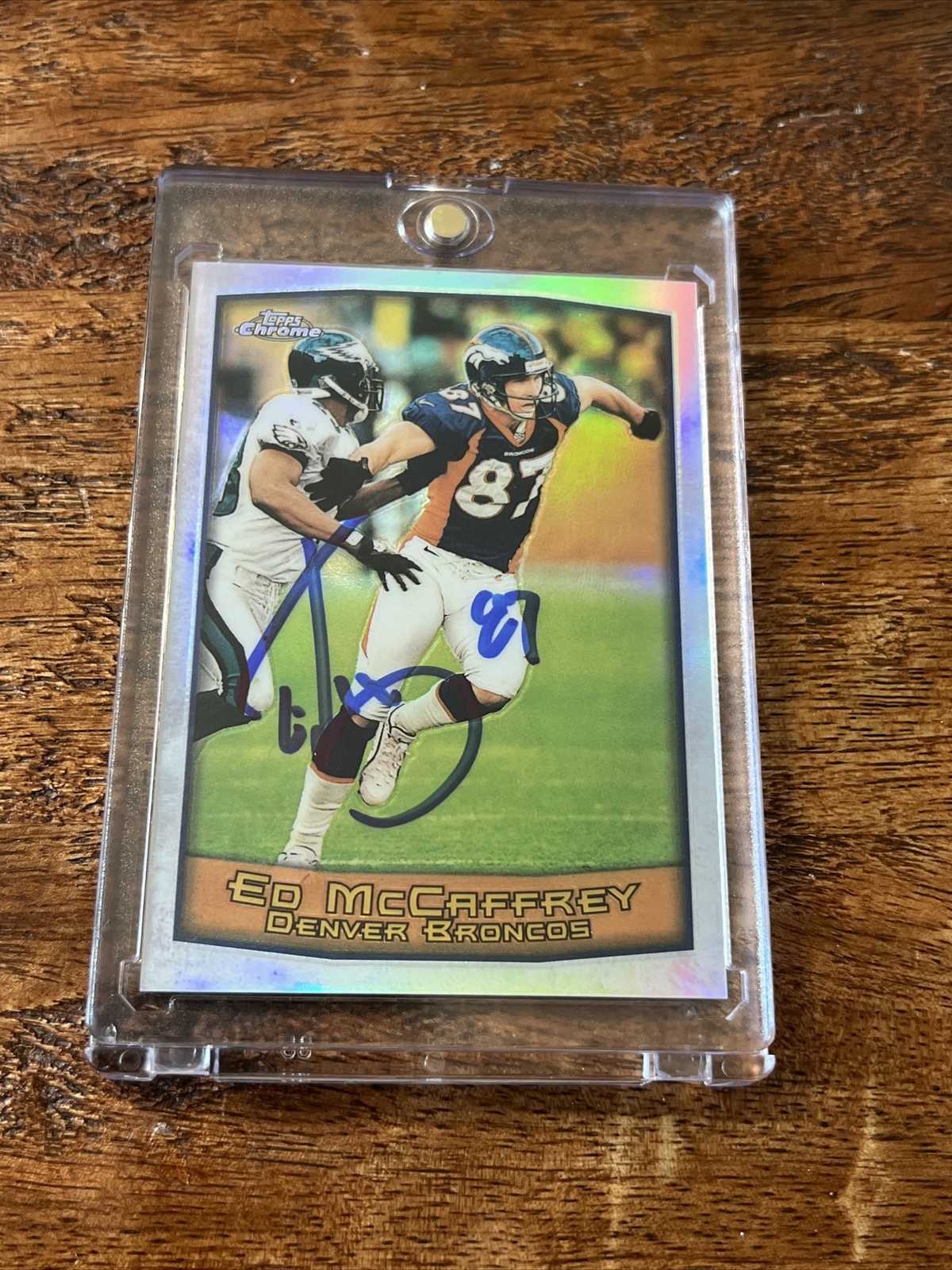 Ed McCaffrey IP Signed Topps Chrome Card Psa Dna Coa Autographed Broncos