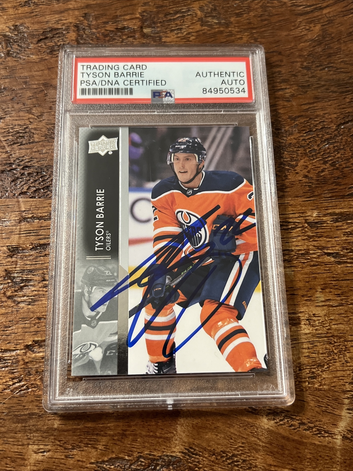 Tyson Barrie IP Signed Upper Deck Card Psa Dna Coa Slab Autographed Oilers