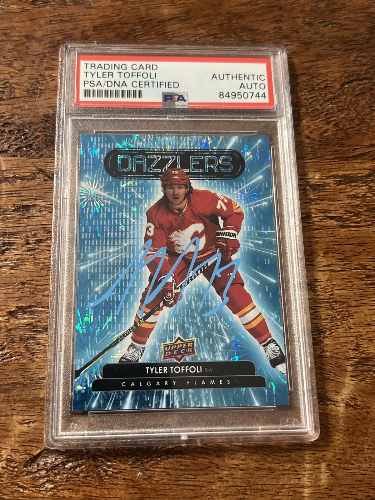 Tyler Toffoli IP Signed UD Dazzlers Card Psa Dna Coa Slab Autographed Flames