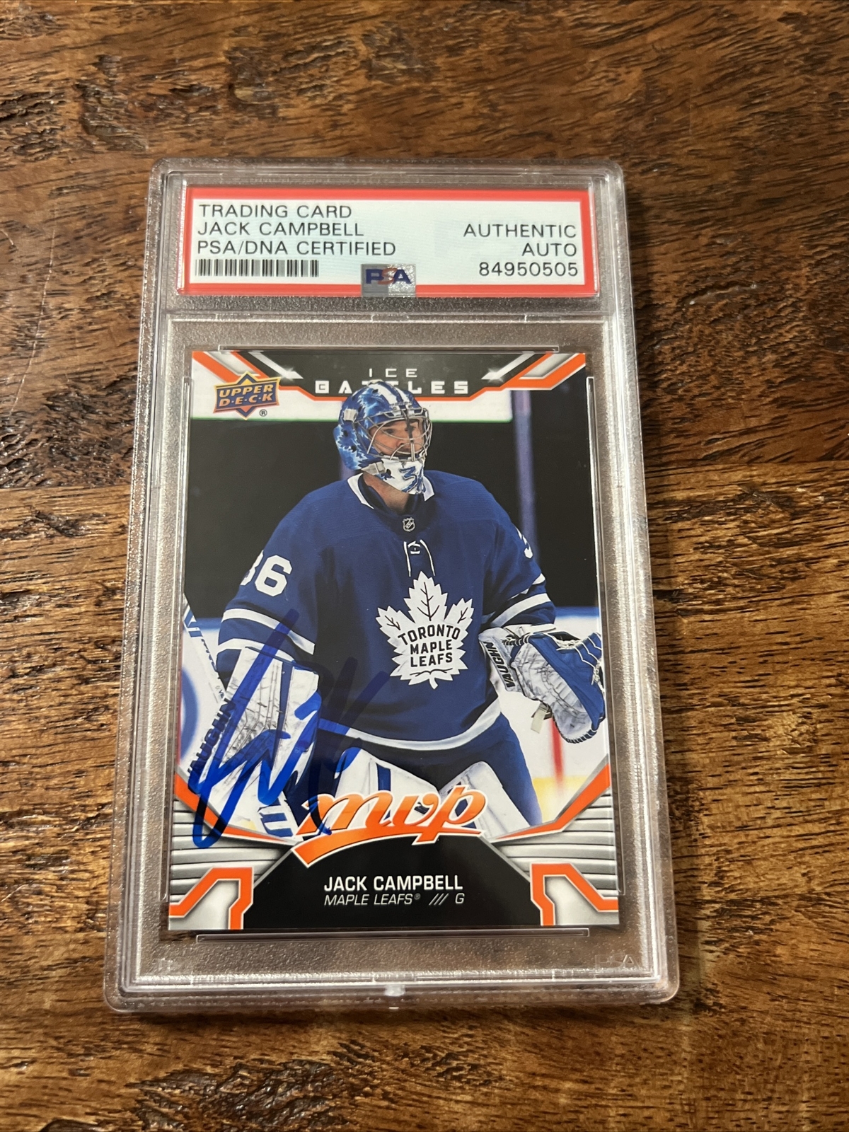 Jack Campbell IP Signed Upper Deck Card Psa Dna Coa Slab Autographed Maple Leafs