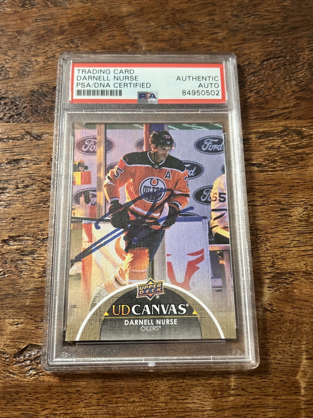 Darnell Nurse IP Signed UD Canvas Card PSA DNA Coa Slab Autographed Oilers