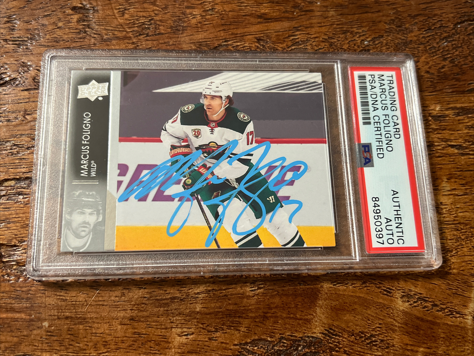 Marcus Foligno IP Signed Upper Deck Card Psa Dna Coa Slab Autographed Wild