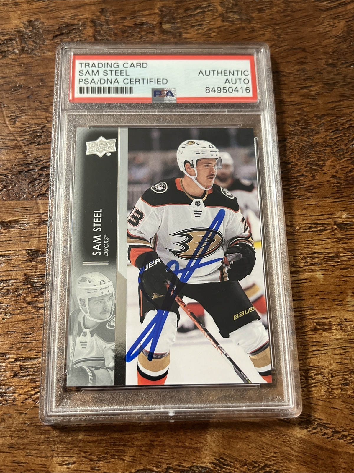 Sam Steel IP Signed Upper Deck Card Psa Dna Coa Slab Autographed Ducks