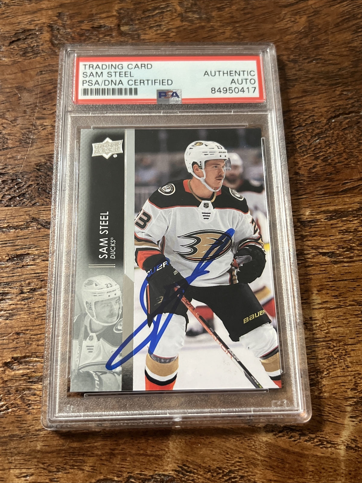 Sam Steel IP Signed Upper Deck Card Psa Dna Coa Slab Autographed Ducks
