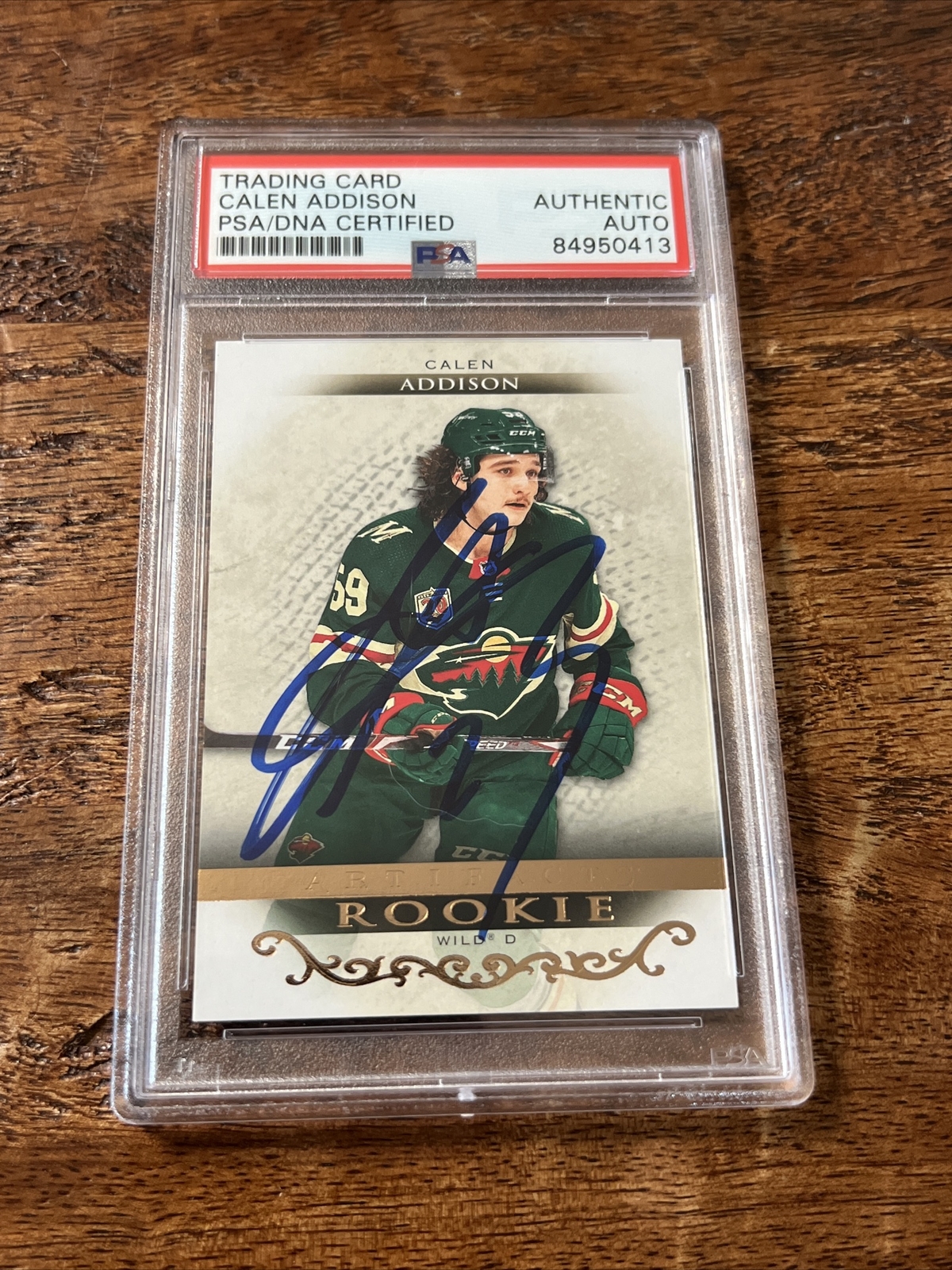 Calen Addison IP Signed UD Artifacts RC Card Psa Dna Coa Slab Autographed Wild