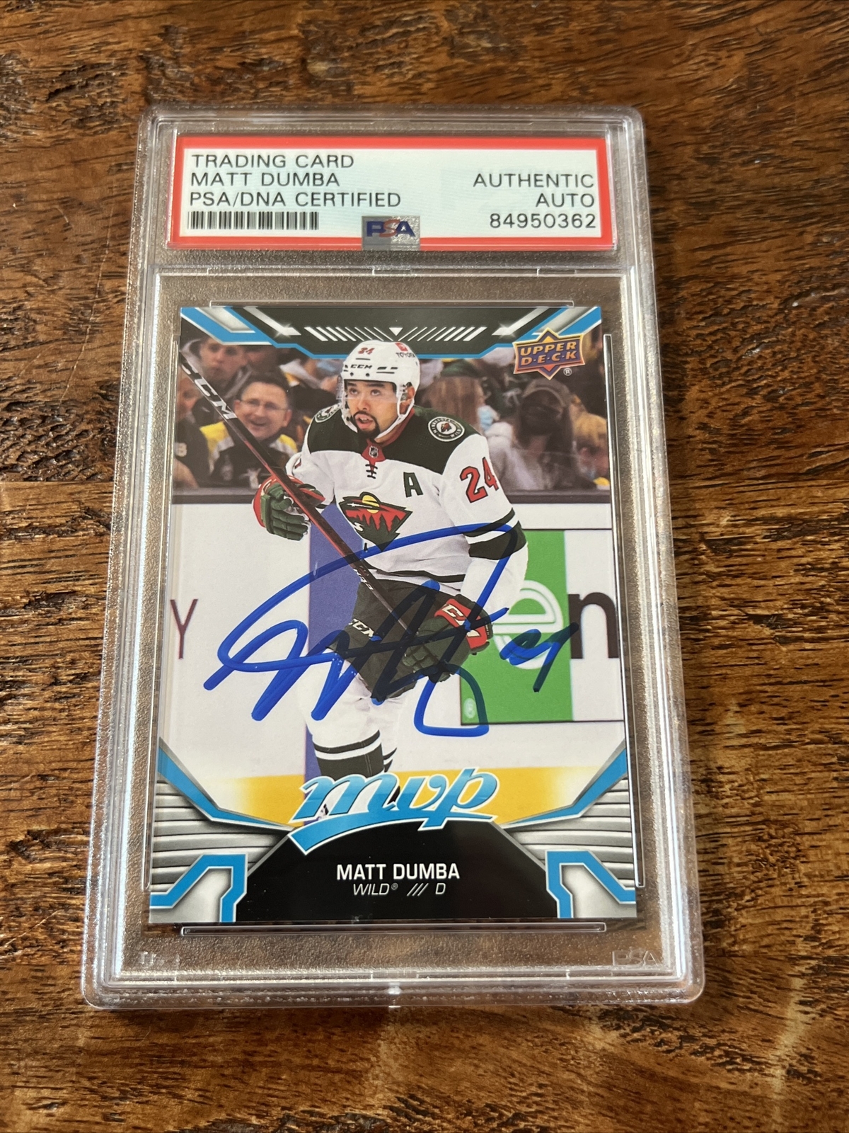 Matt Dumba IP Signed Upper Deck MVP Card Psa Dna Coa Slab Wild Autographed