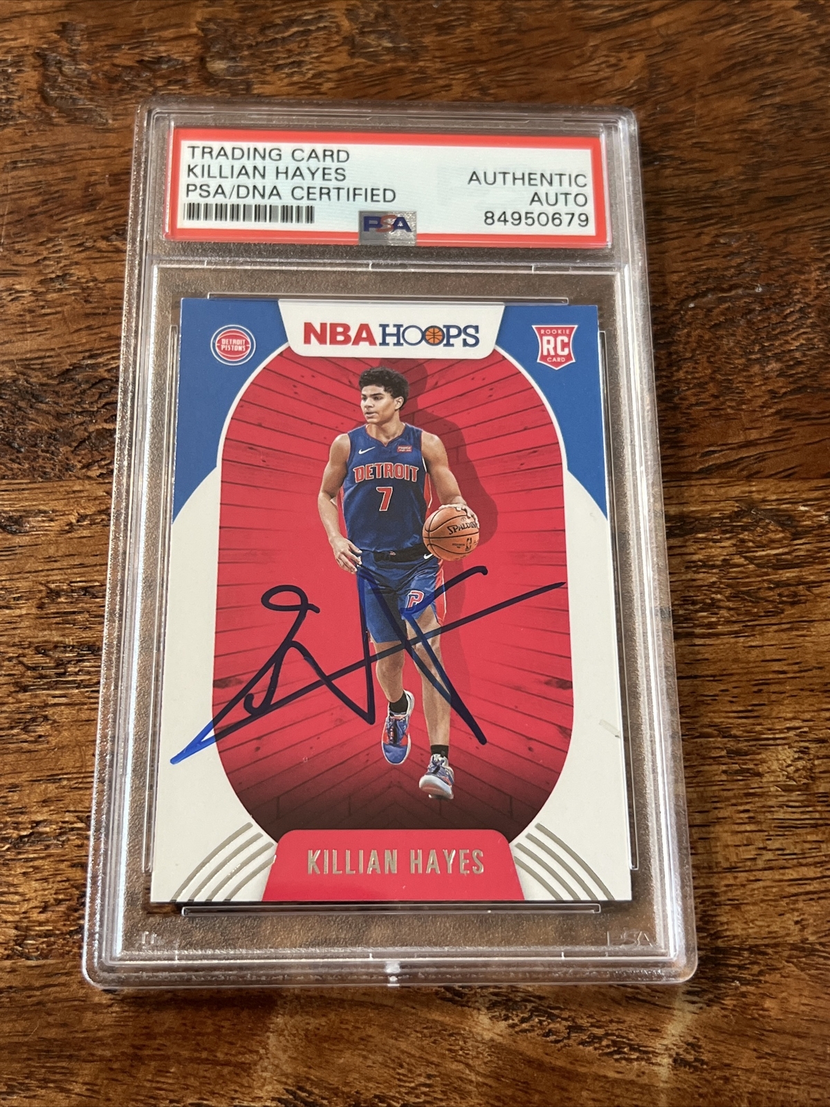 Killian Hayes IP Signed NBA Hoops RC Card Psa Dna Coa Slab Autographed Pistons