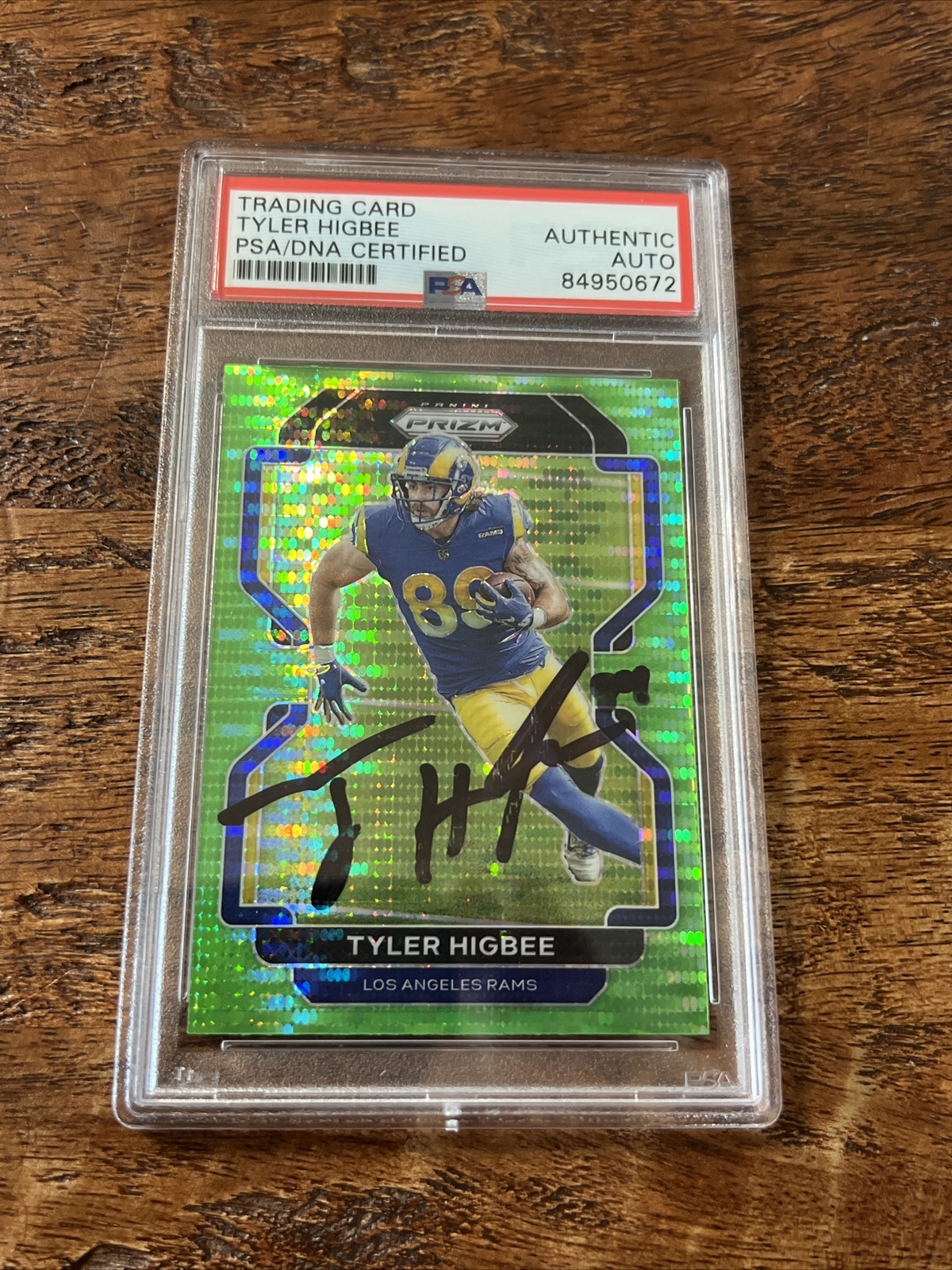Tyler Higbee IP Signed Prizm Card PSA DNA Coa Slab Rams Autographed