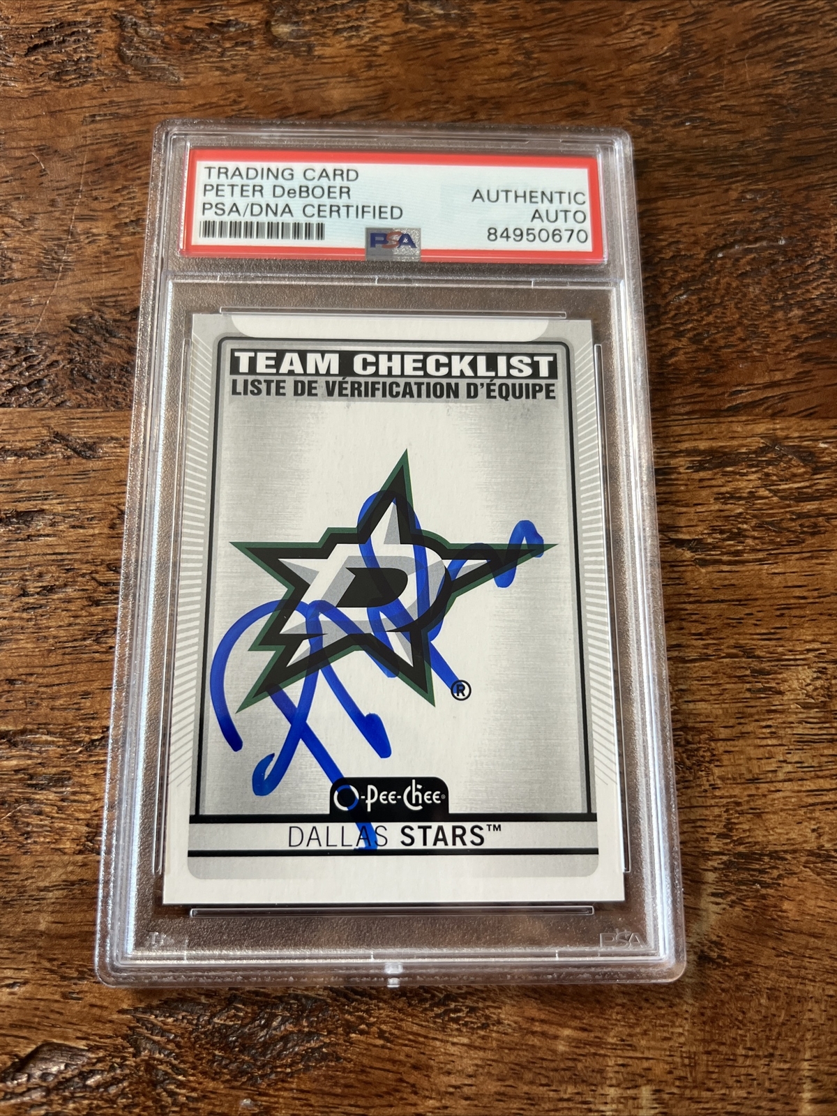 Peter DeBoer IP Signed O Pee Chee Card Psa Dna Coa Slab Autographed Stars