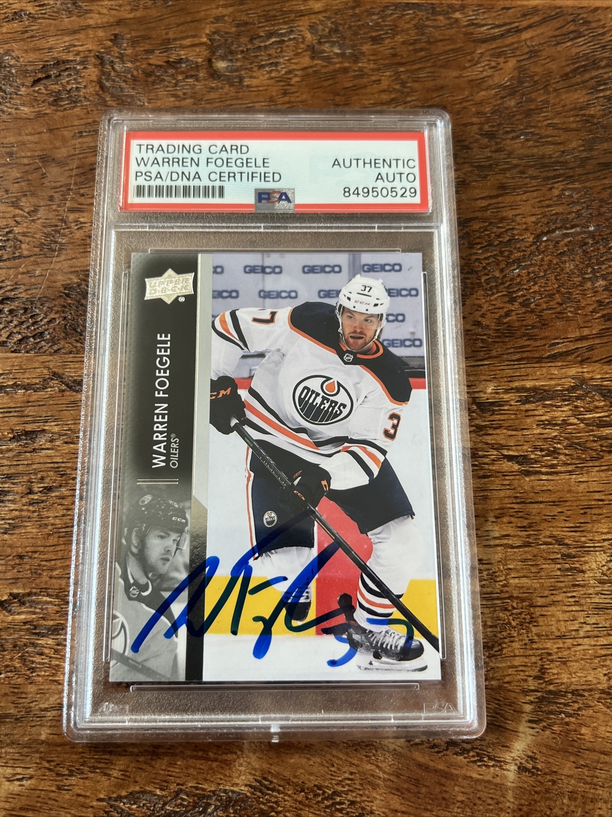 Warren Foegele IP Signed Upper Deck Card Psa Dna Coa Slab Autographed Oilers