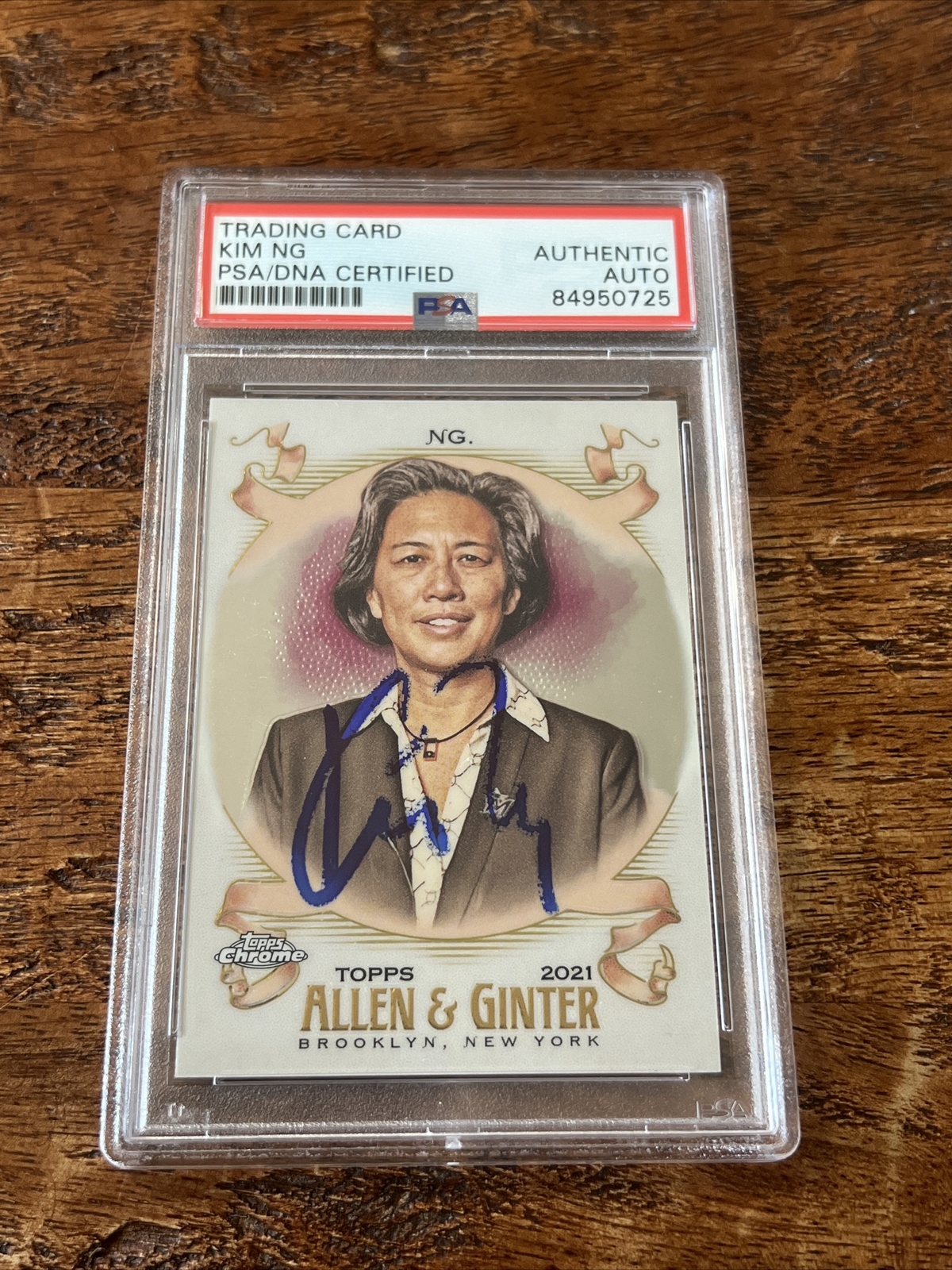 Kim Ng IP Signed Allen & Ginter Card Psa Dna Coa Slab Autographed Marlins