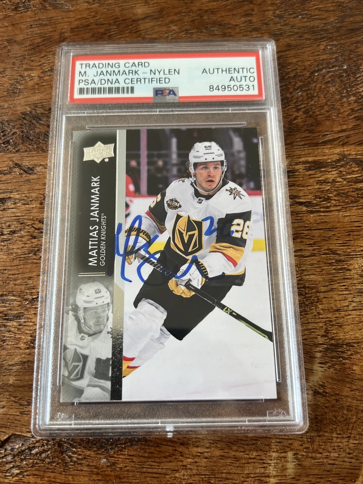 Mattias Janmark IP Signed Upper Deck Card Psa Dna Coa Slab Golden Knights Auto