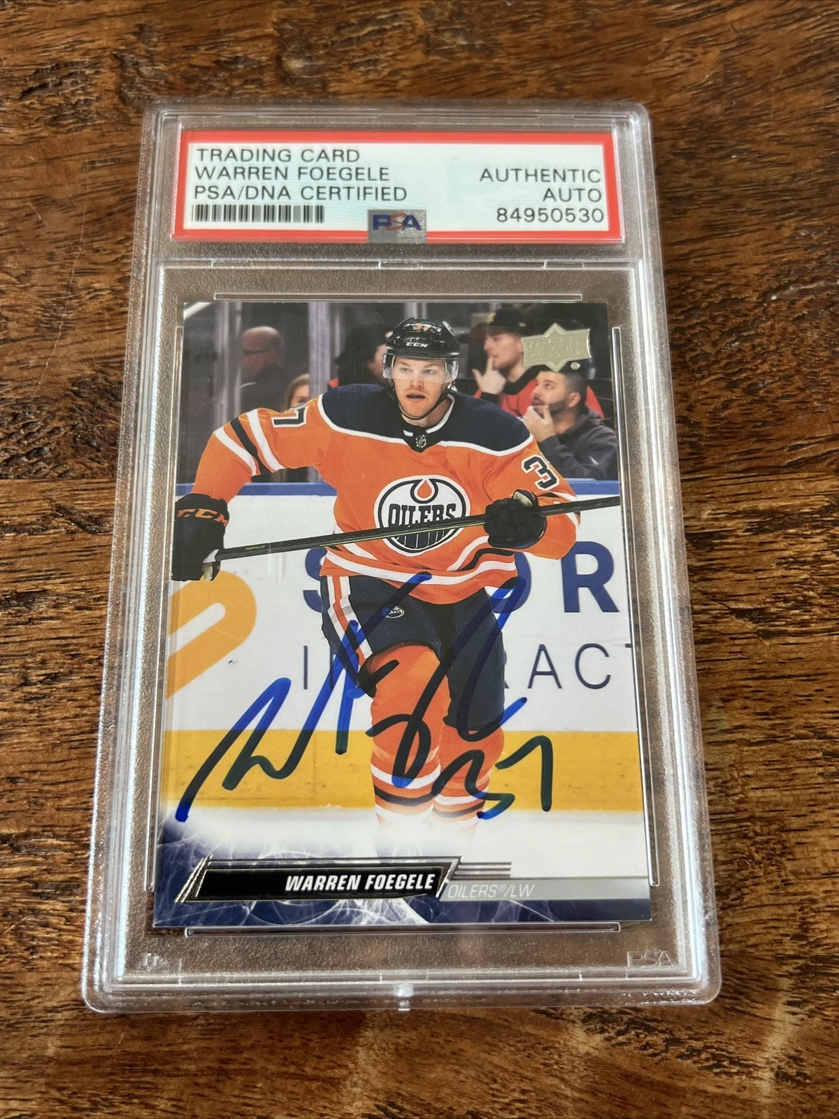 Warren Foegele IP Signed Upper Deck Card Psa Dna Coa Slab Autographed Oilers