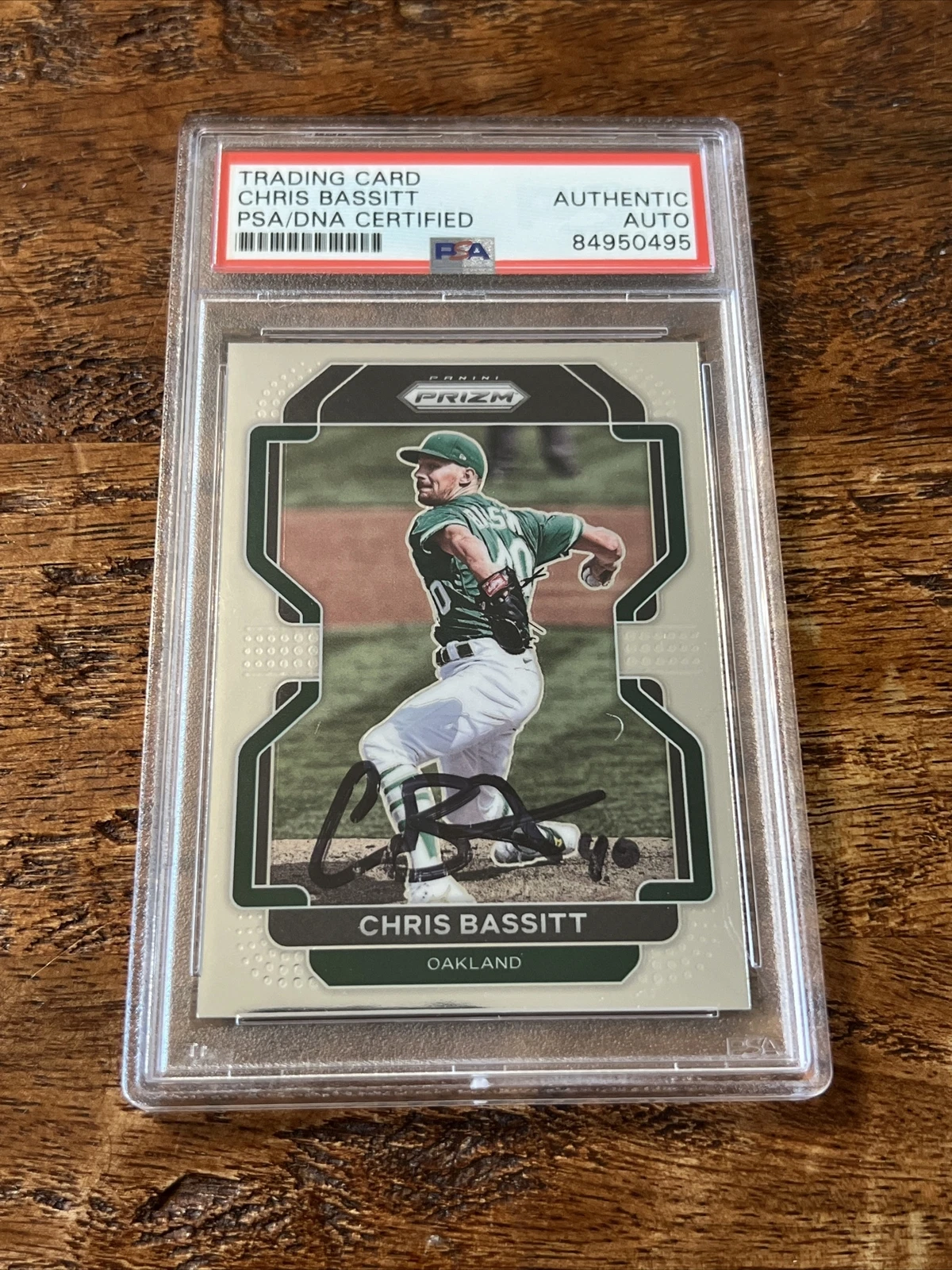 Chris Bassitt IP Signed Prizm Card PSA DNA Coa Slab Blue Jays Autographed
