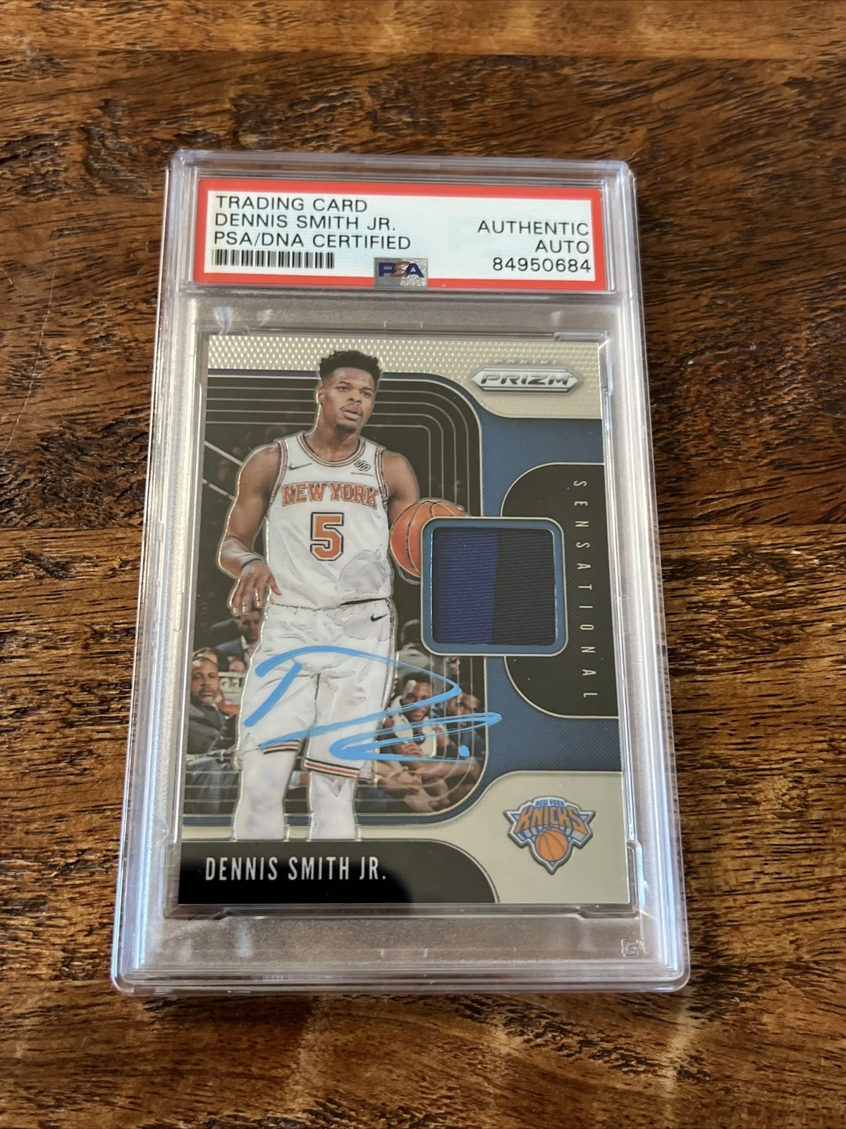 Dennis Smith Jr IP Signed Prizm Jersey Card Psa Dna Coa Slab Autographed Knicks