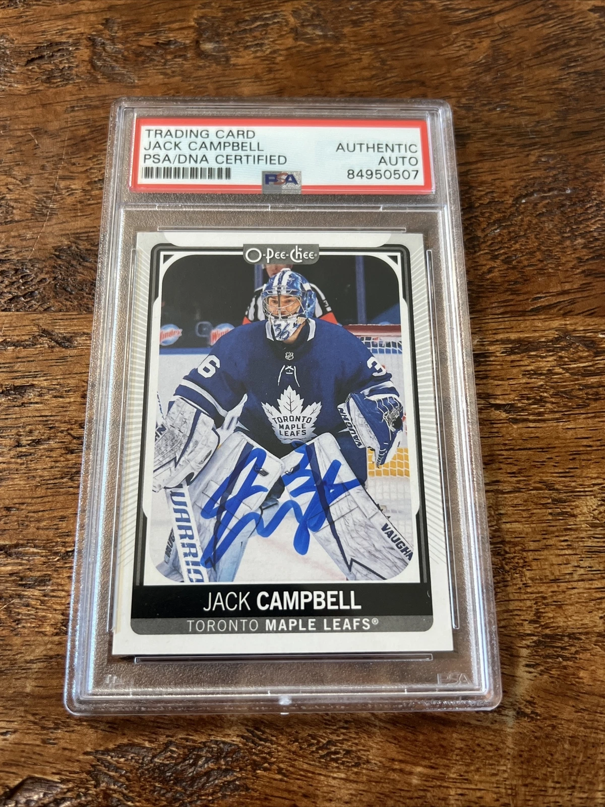 Jack Campbell IP Signed O Pee Chee Card Psa Dna Coa Slab Autographed Maple Leafs