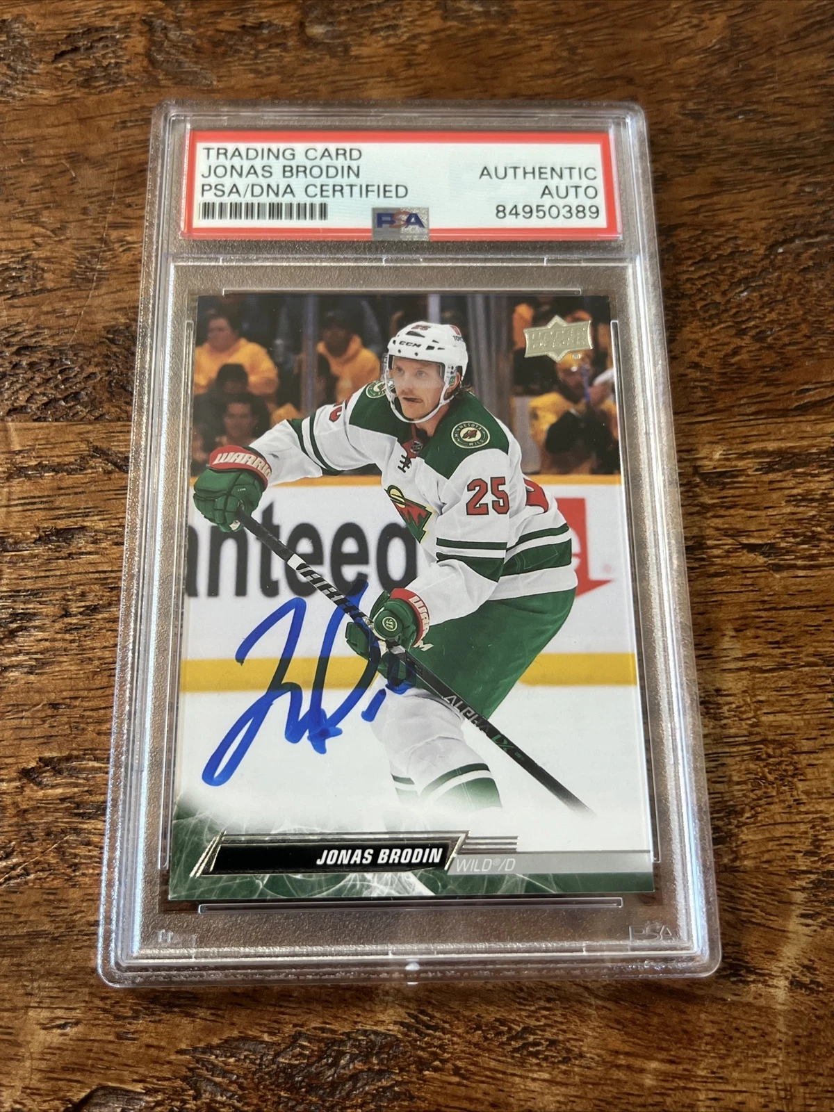 Jonas Brodin IP Signed Upper Deck Card Psa Dna Coa Slab Autographed Wild