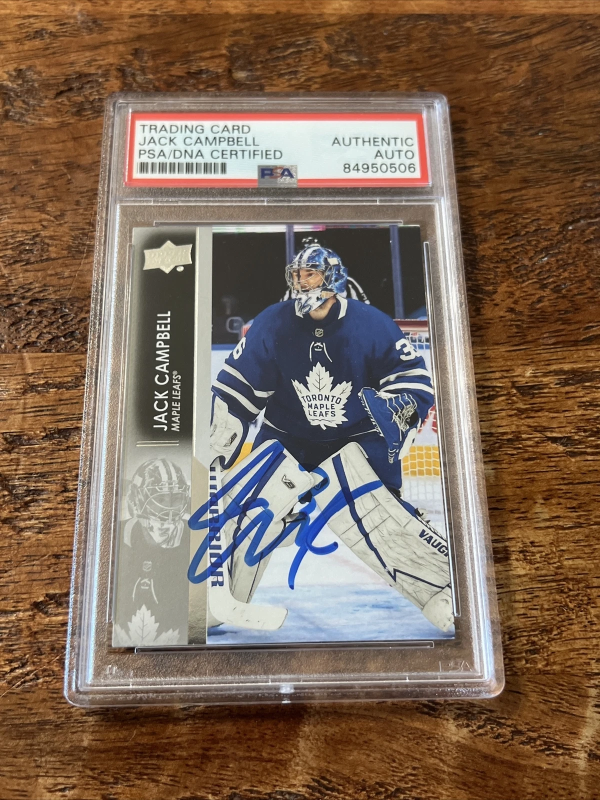 Jack Campbell IP Signed Upper Deck Card Psa Dna Coa Slab Autographed Maple Leafs