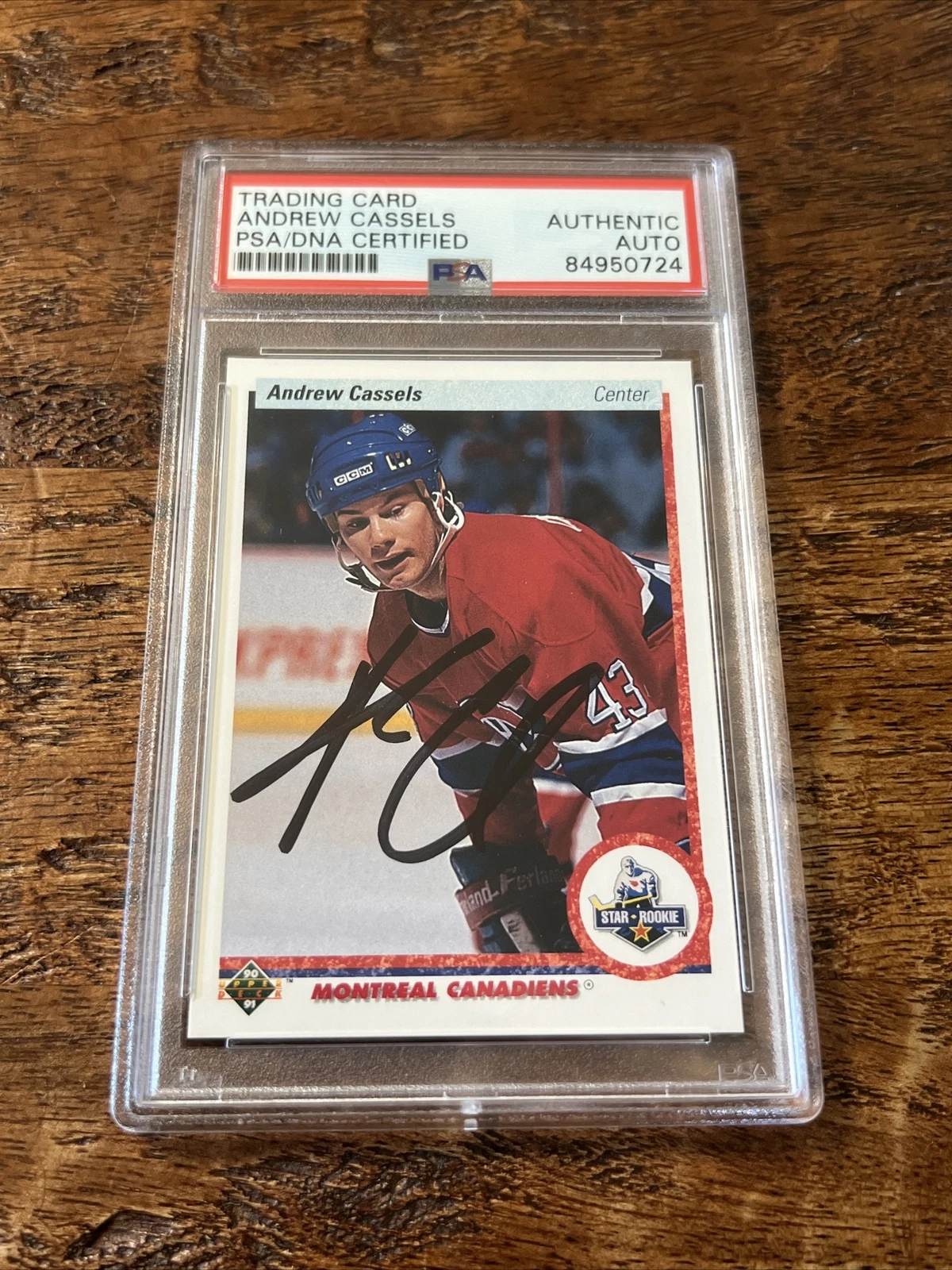 Andrew Cassels IP Signed UD RC Card Psa Dna Coa Slab Canadiens Autographed