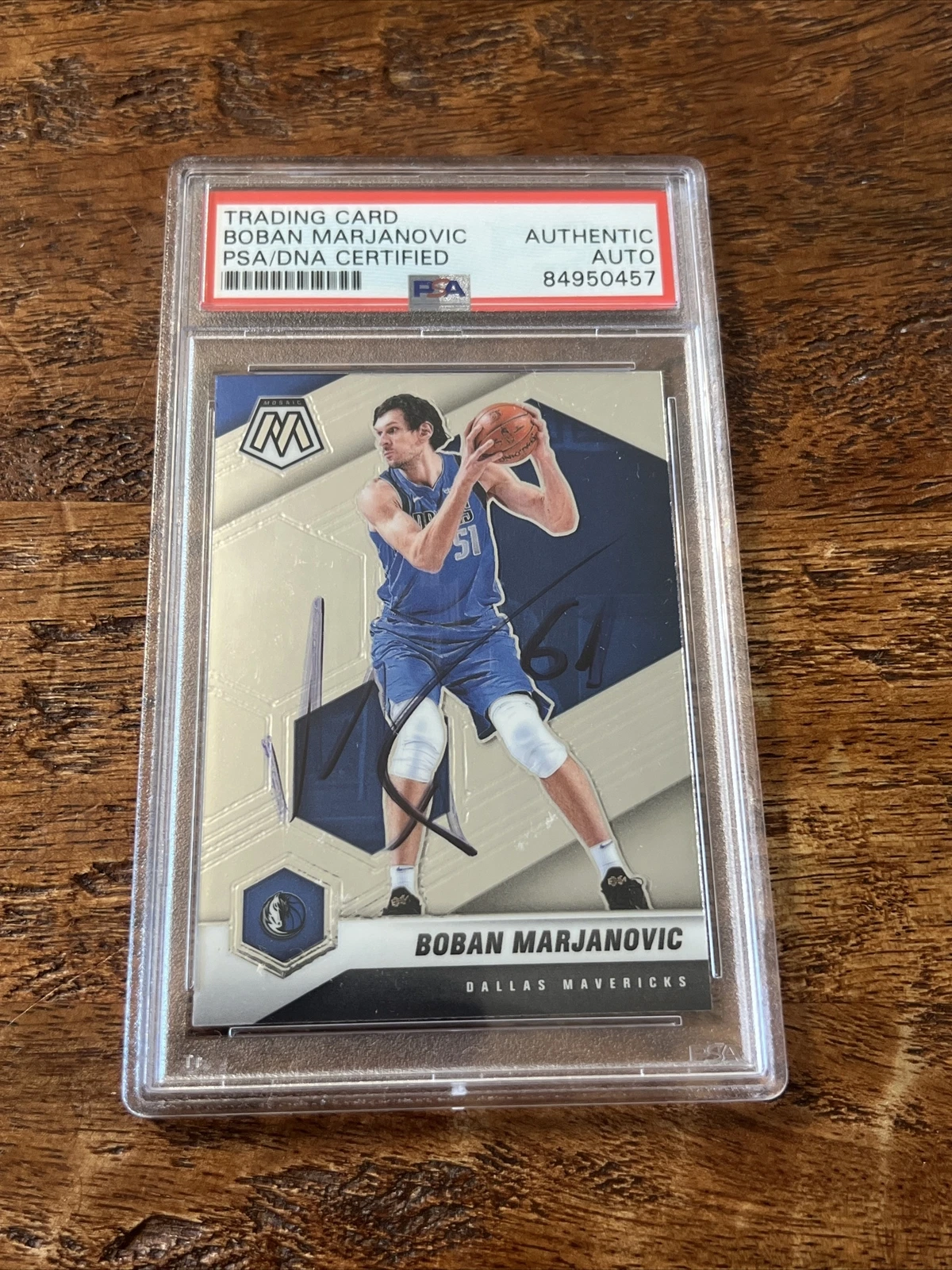 Boban Marjanovic IP Signed Mosaic Card Psa Dna Coa Slab Autographed Mavericks