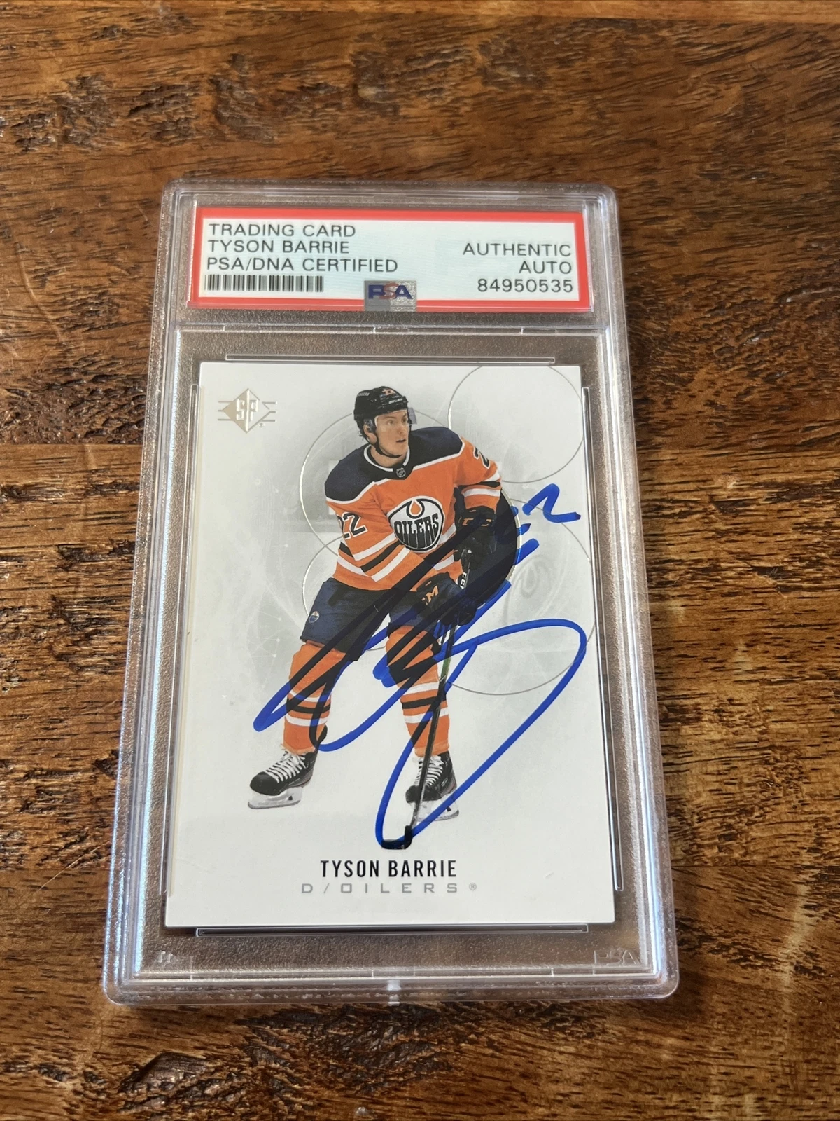 Tyson Barrie IP Signed Upper Deck SP Card Psa Dna Coa Slab Autographed Oilers