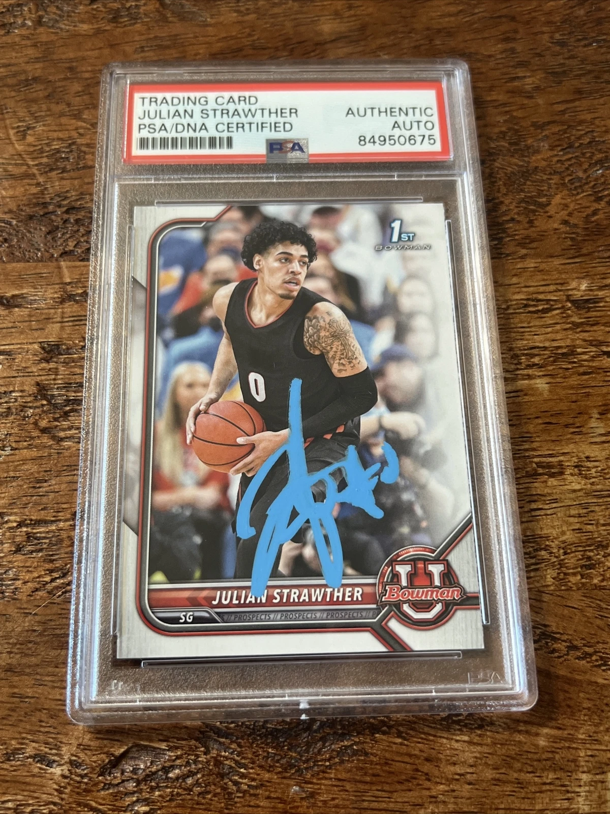 Julian Strawther IP Signed 1st Bowman Card Psa Dna Coa Slab Autographed Nuggets
