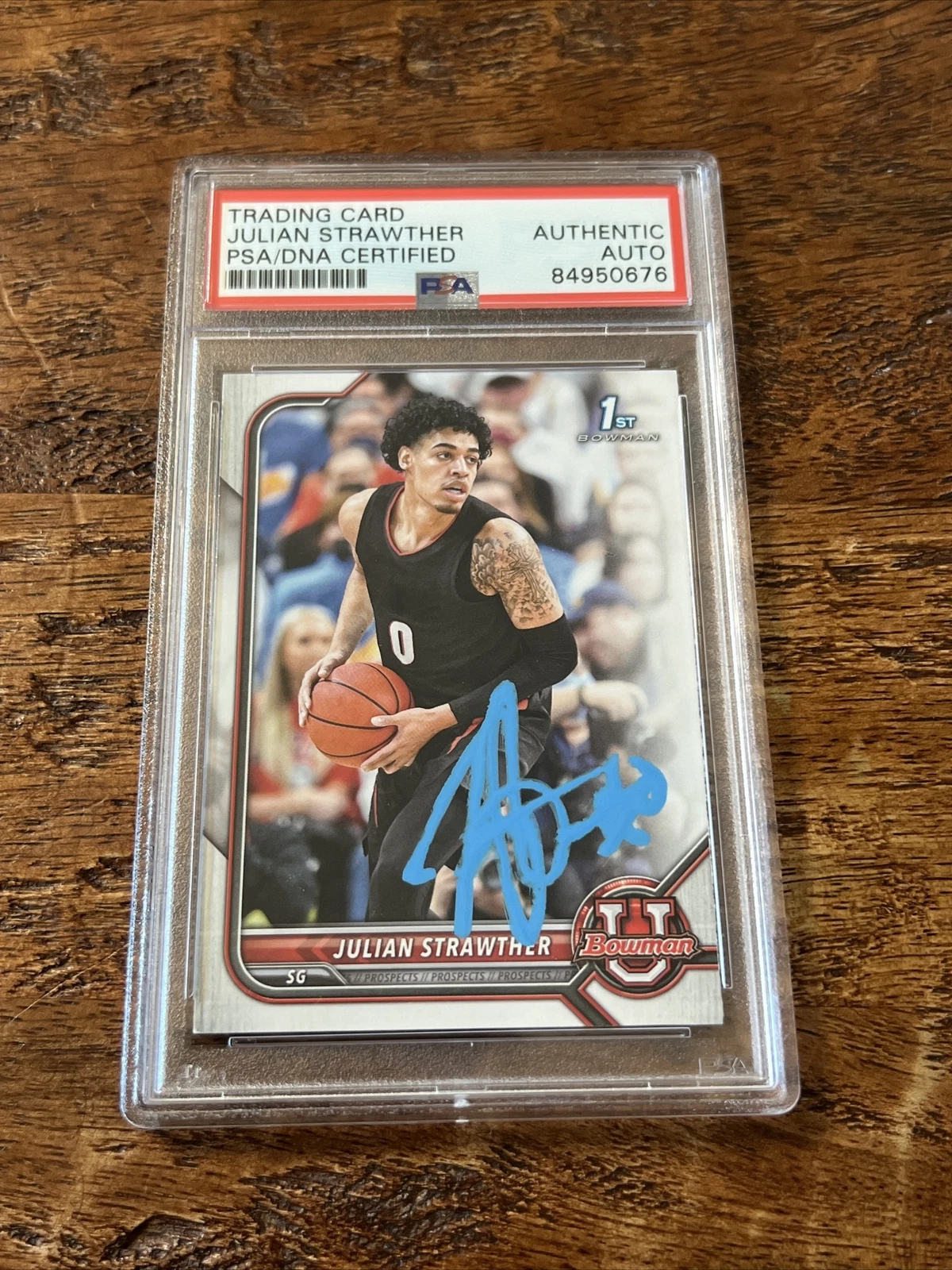 Julian Strawther IP Signed 1st Bowman Card Psa Dna Coa Slab Autographed Nuggets