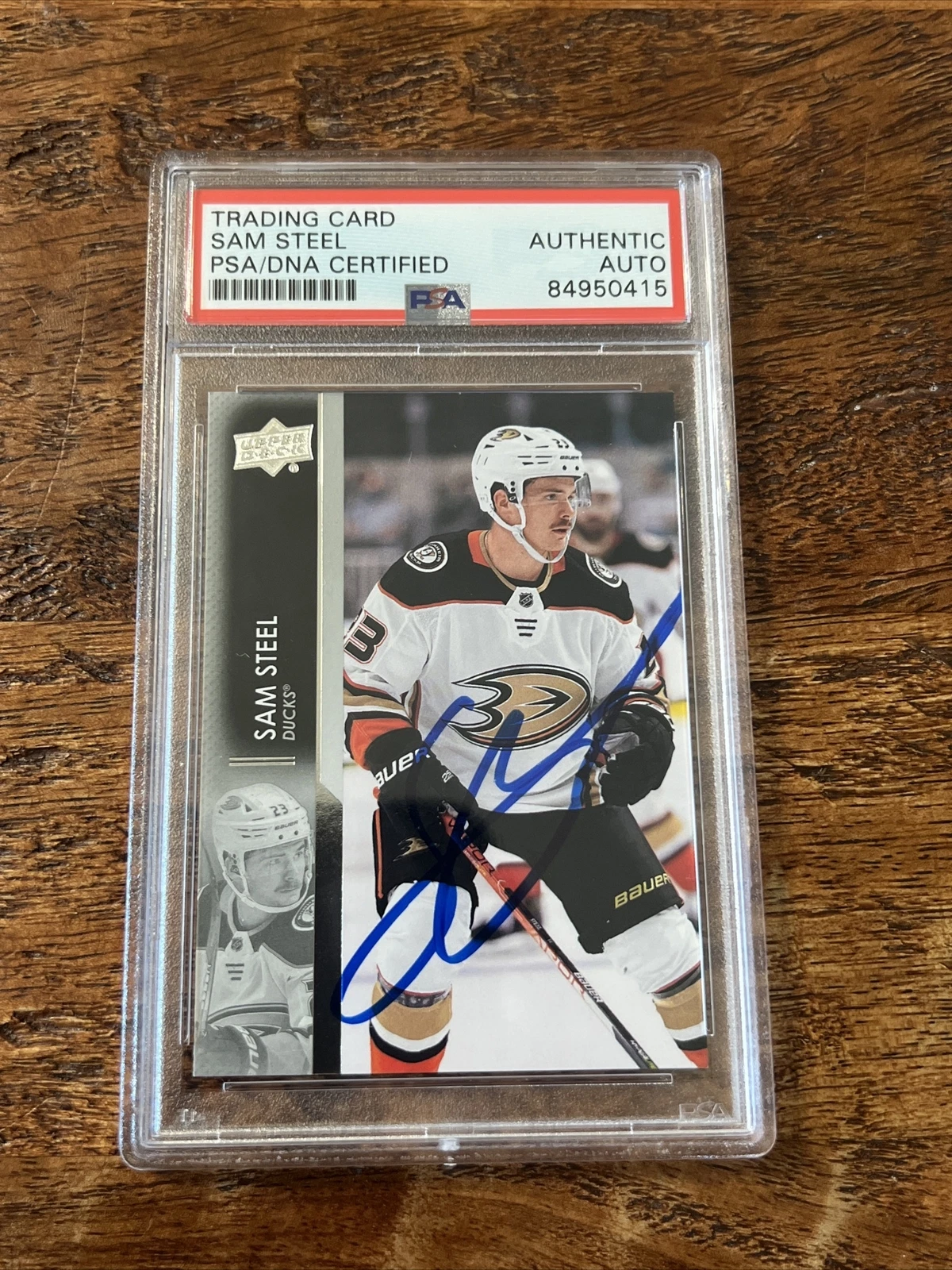 Sam Steel IP Signed Upper Deck Card Psa Dna Coa Slab Autographed Ducks