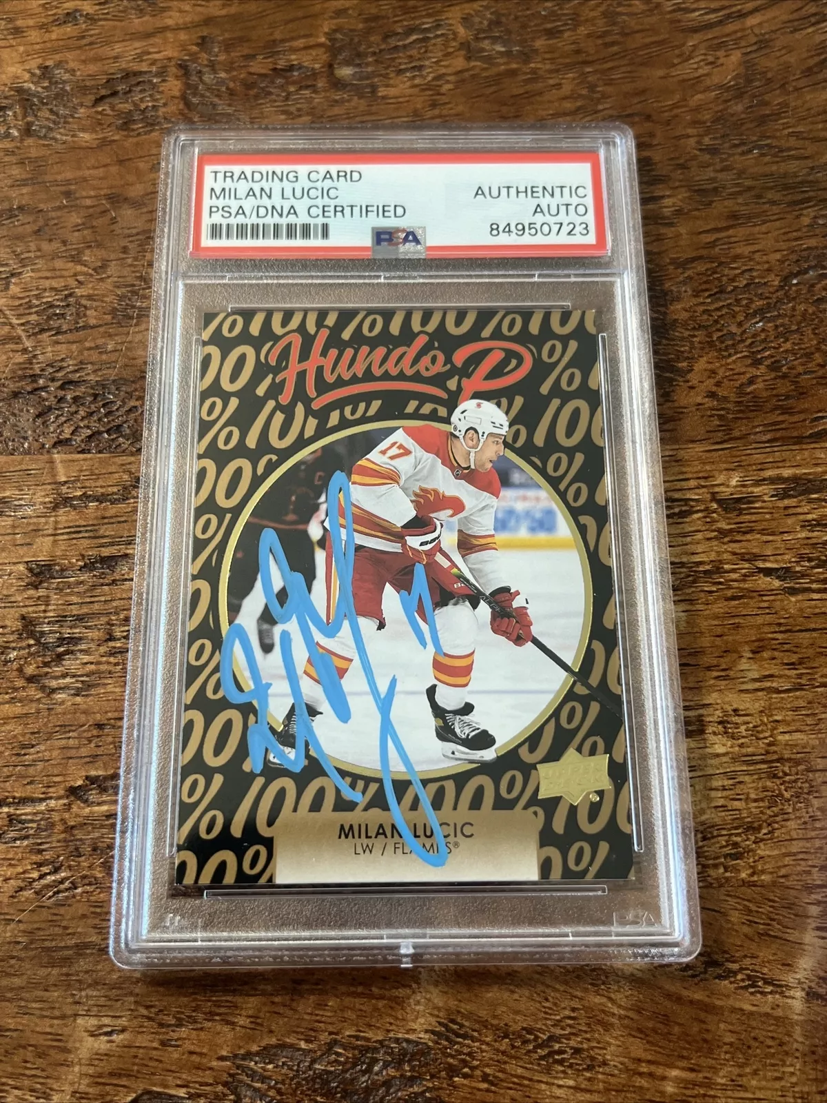 Milan Lucic IP Signed Upper Deck Card Psa Dna Coa Slab Autographed Flames