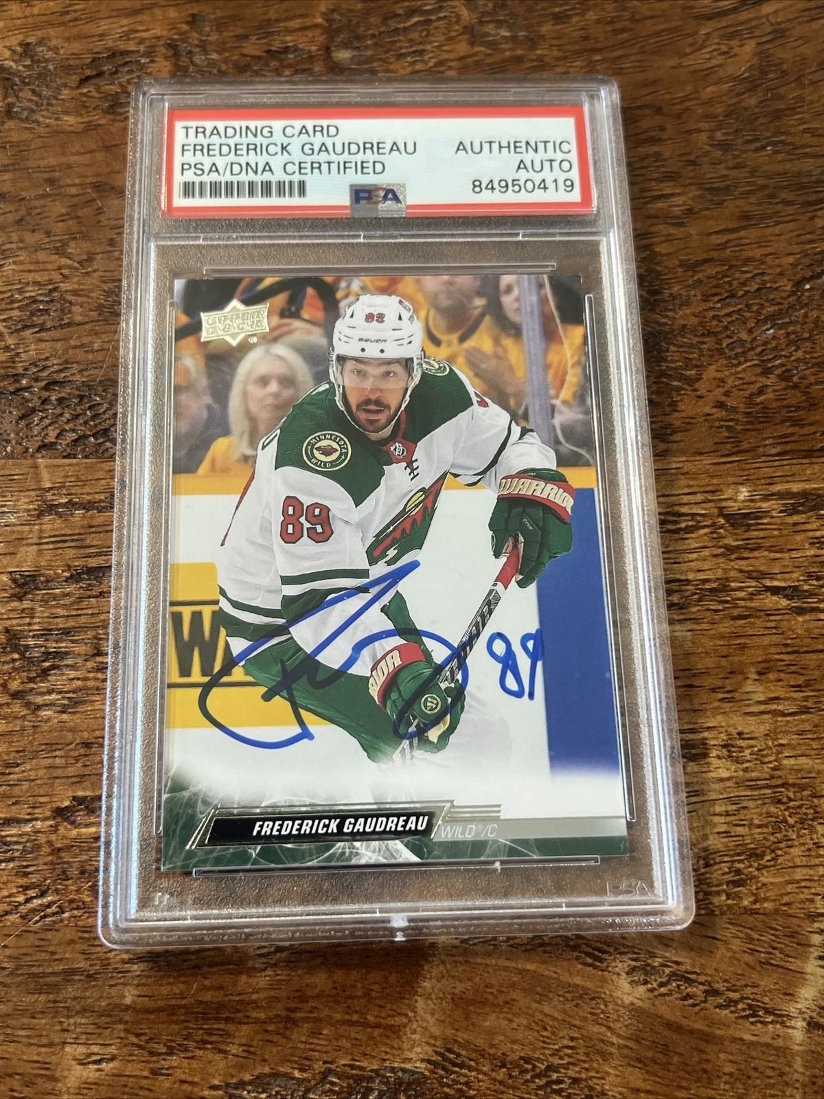 Frederick Gaudreau IP Signed Upper Deck Card Psa Dna Coa Slab Autographed Wild