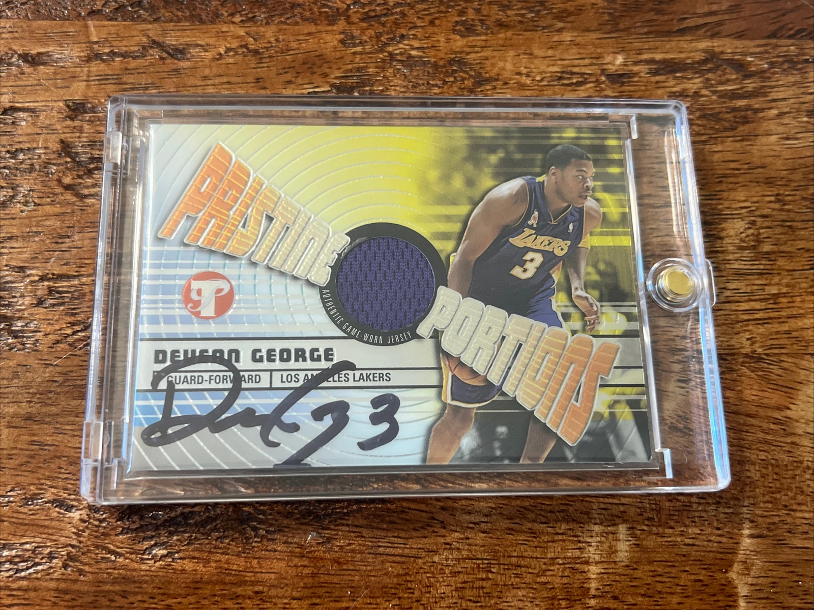 Devean George IP Signed Game Worn Jersey Card Psa Dna Coa Autographed Lakers