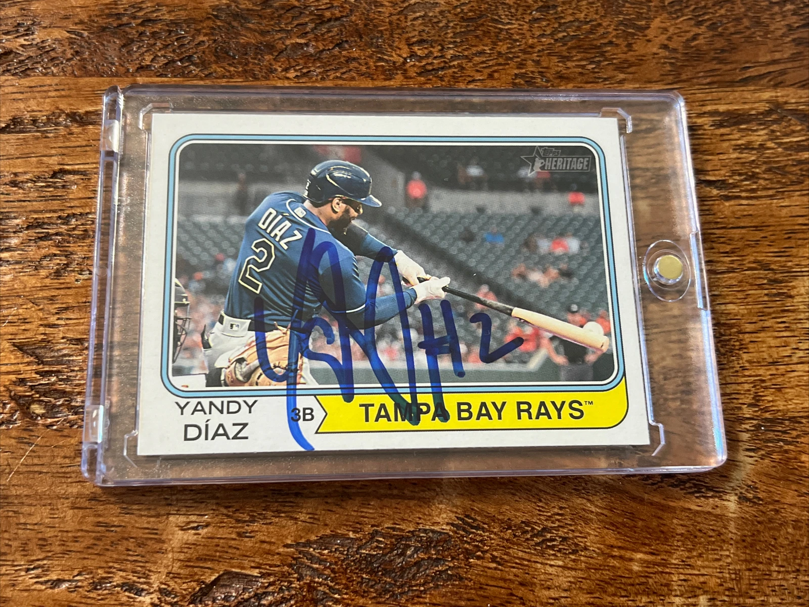 Yandy Diaz IP Signed Topps Heritage Card Psa Dna Coa Rays  Autographed