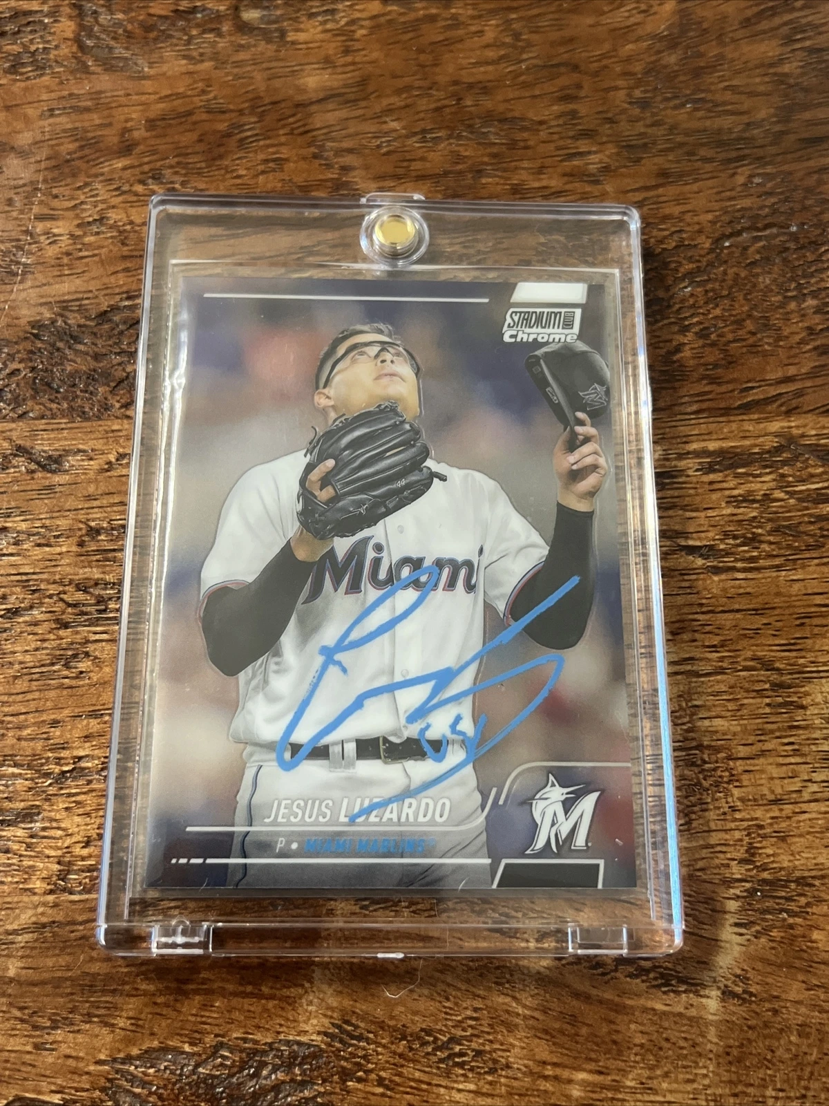 Jesus Luzardo IP Signed Topps Stadium Club Card Psa Dna Coa Marlins  Autographed