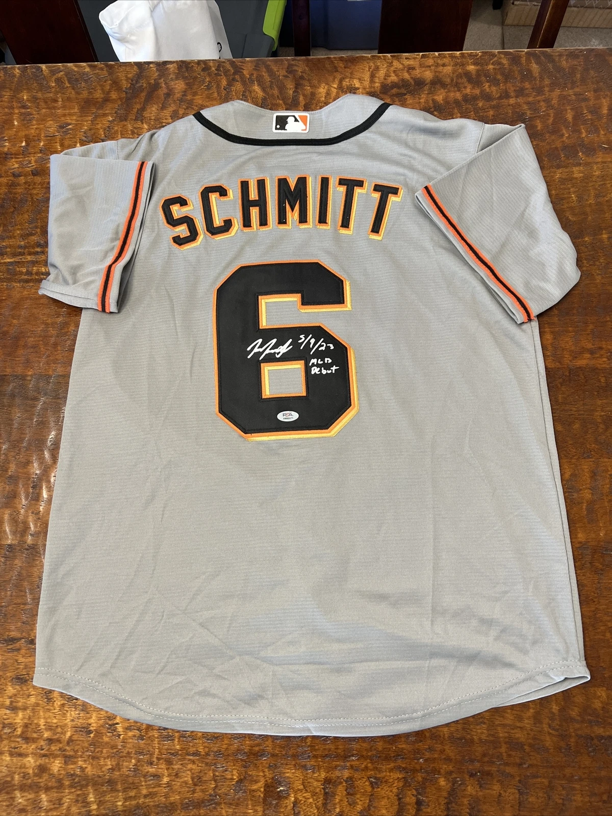 Casey Schmitt Signed San Francisco Giants Jersey PSA DNA Coa Autographed Debut