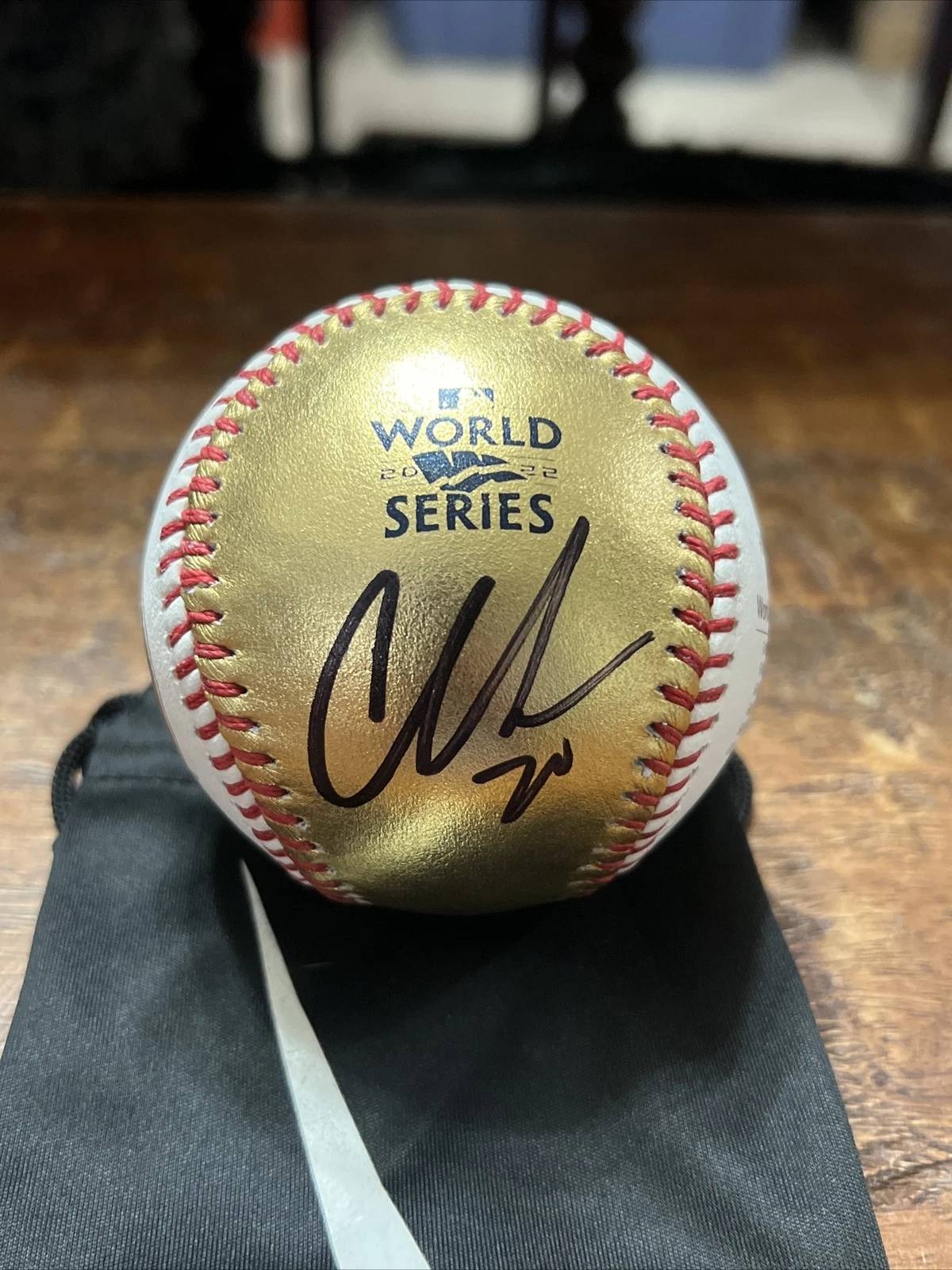 Chas McCormick Signed GOLD 2022 World Series Baseball PSA DNA Coa Astros