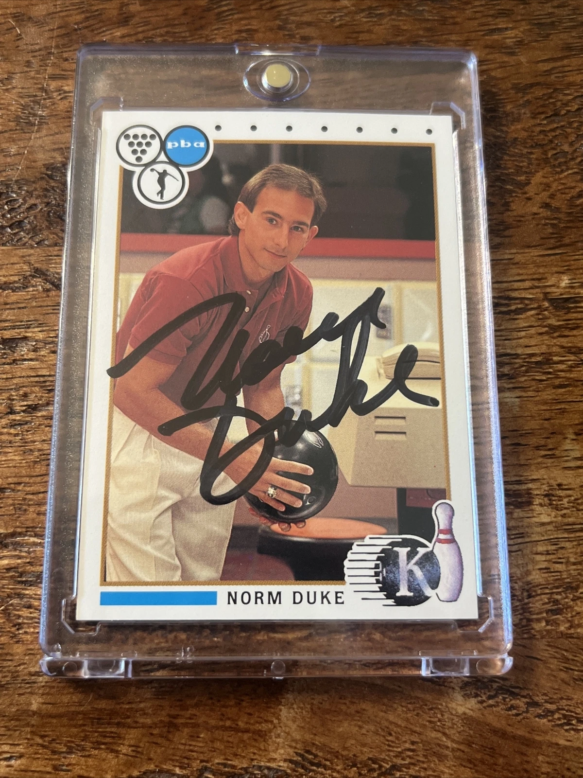 Norm Duke IP Signed 1990 Kingpins PBA RC Card Psa Dna Coa  Autographed Bowling
