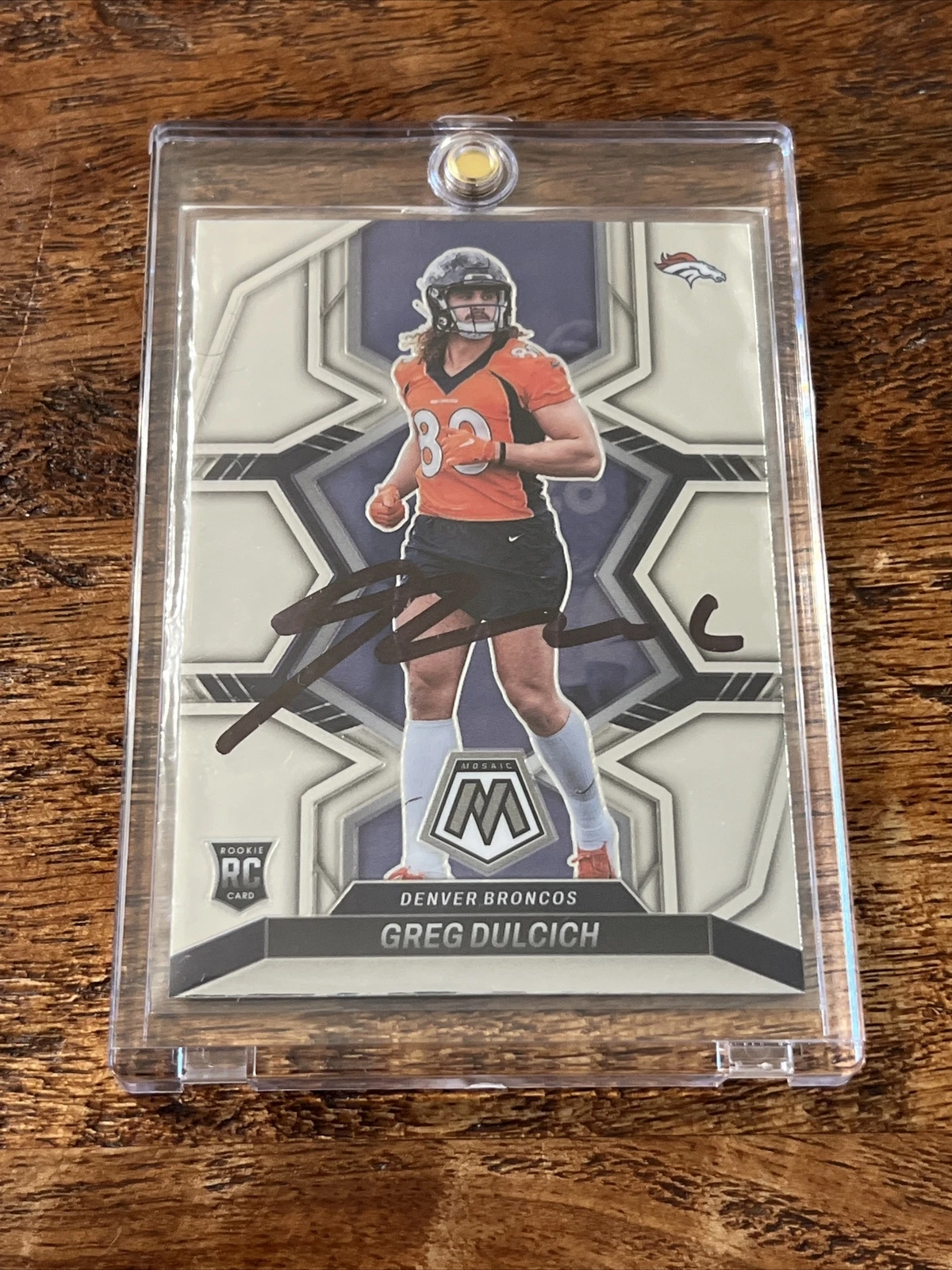 Greg Dulcich IP Signed Mosaic RC Card PSA DNA Coa Autographed Broncos