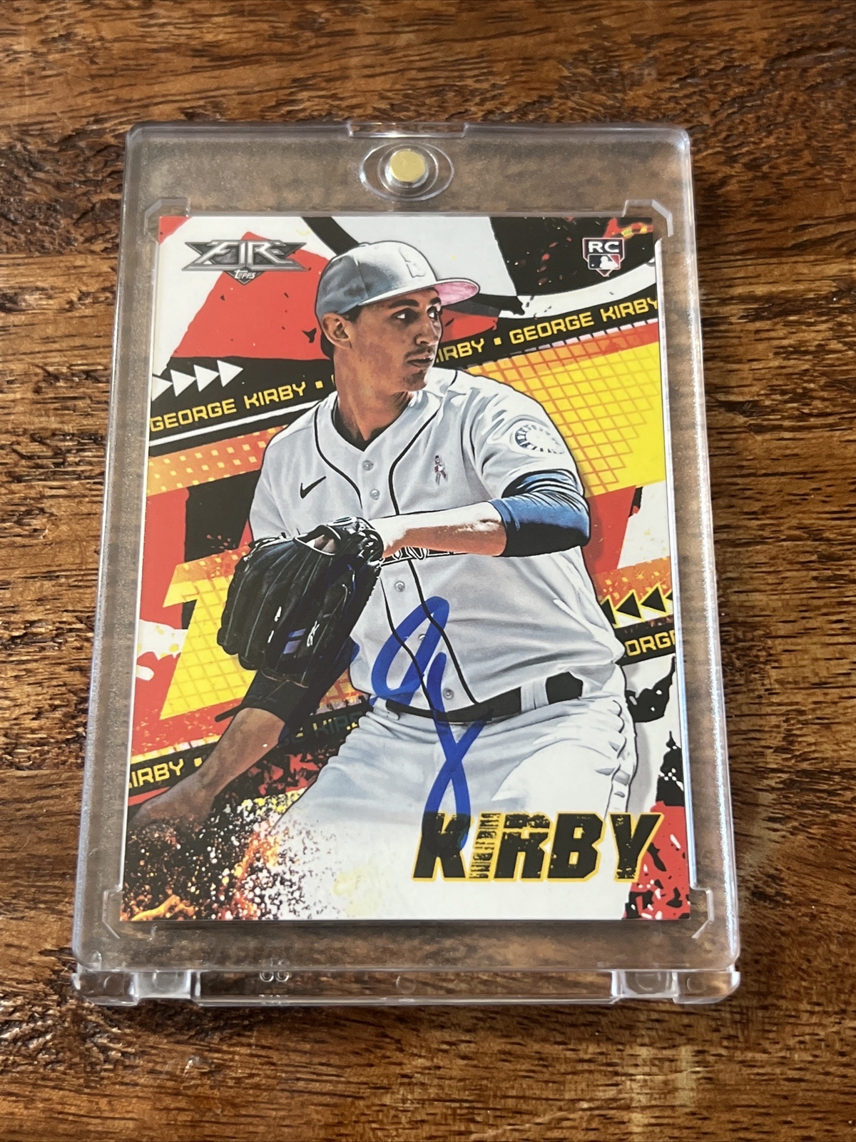George Kirby IP Signed Topps Fire RC Card JSA Coa Mariners Autographed