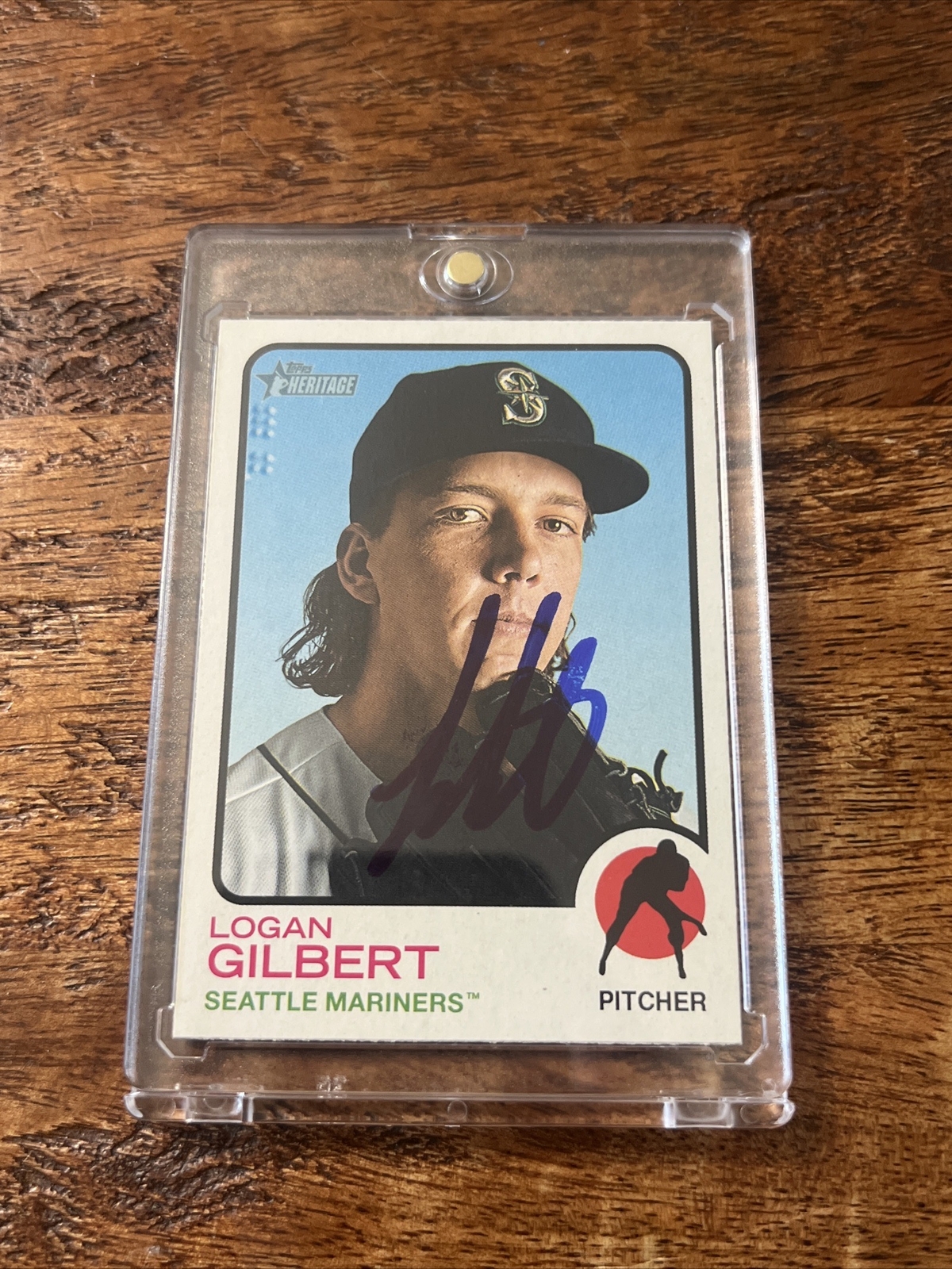 Logan Gilbert IP Signed Topps Heritage Card JSA Coa Mariners Autographed