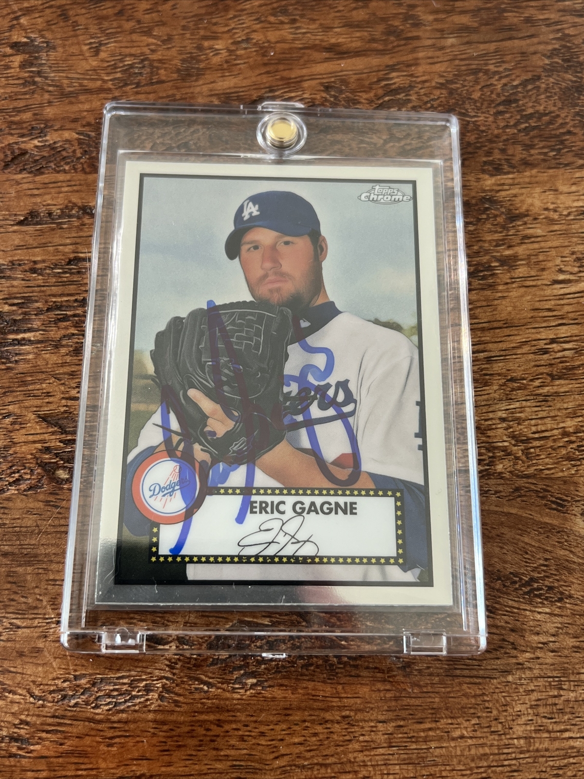 Eric Gagne IP Signed Topps Chrome Anniversary Card JSA Coa Dodgers