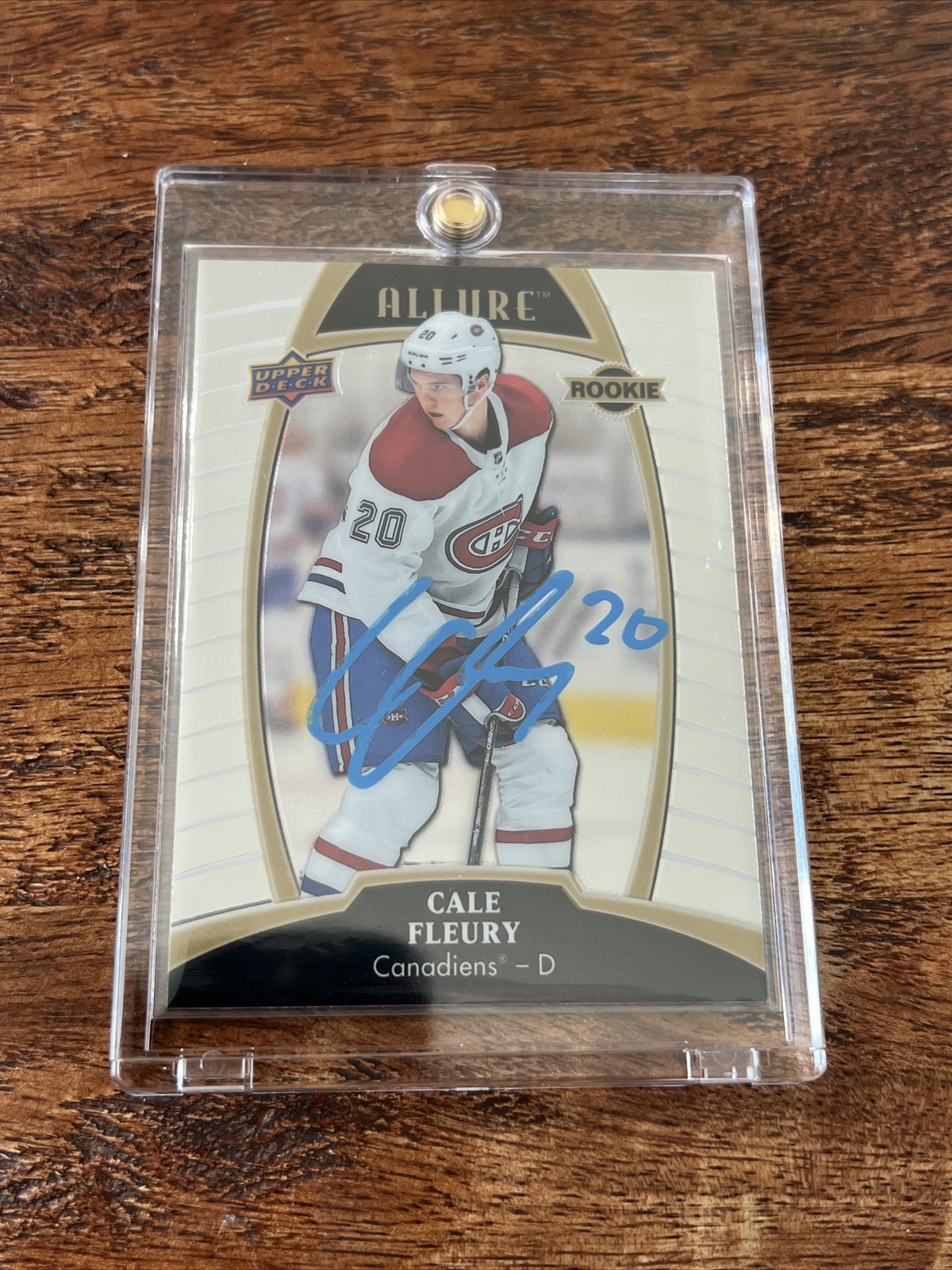 Cale Fleury IP Signed UD Allure Rookie Card JSA Coa Canadiens Autographed