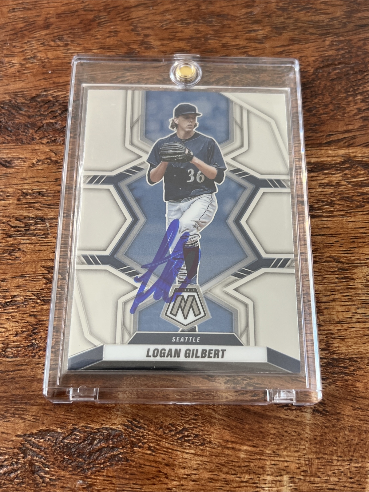 Logan Gilbert IP Signed Mosaic Card JSA Coa Mariners Autographed
