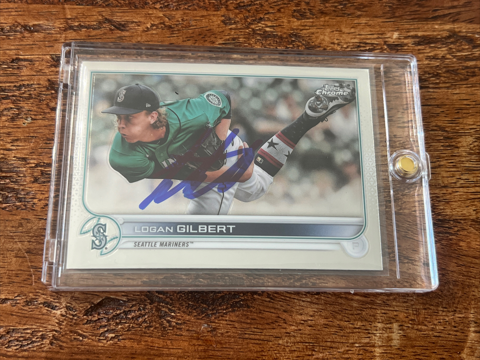 Logan Gilbert IP Signed Topps Chrome Card JSA Coa Mariners Autographed