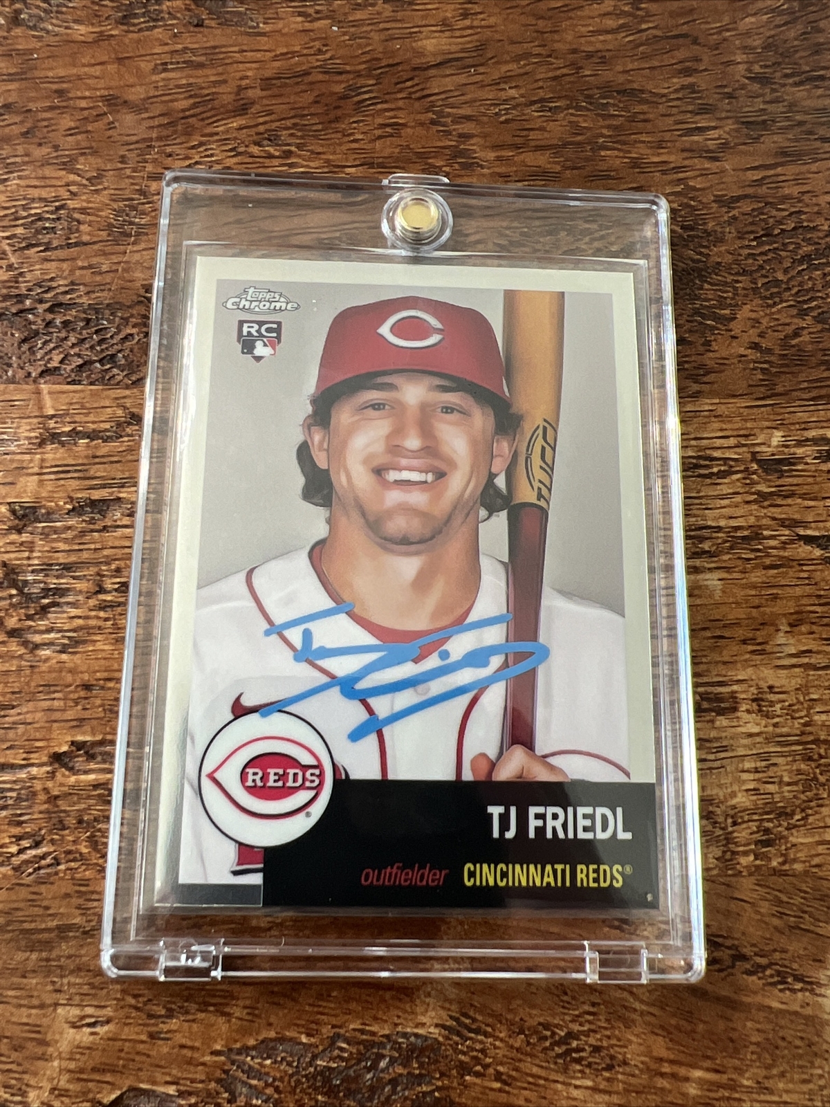 TJ Friedl IP Signed Topps Chrome Anniversary RC Card JSA Coa Autographed Reds
